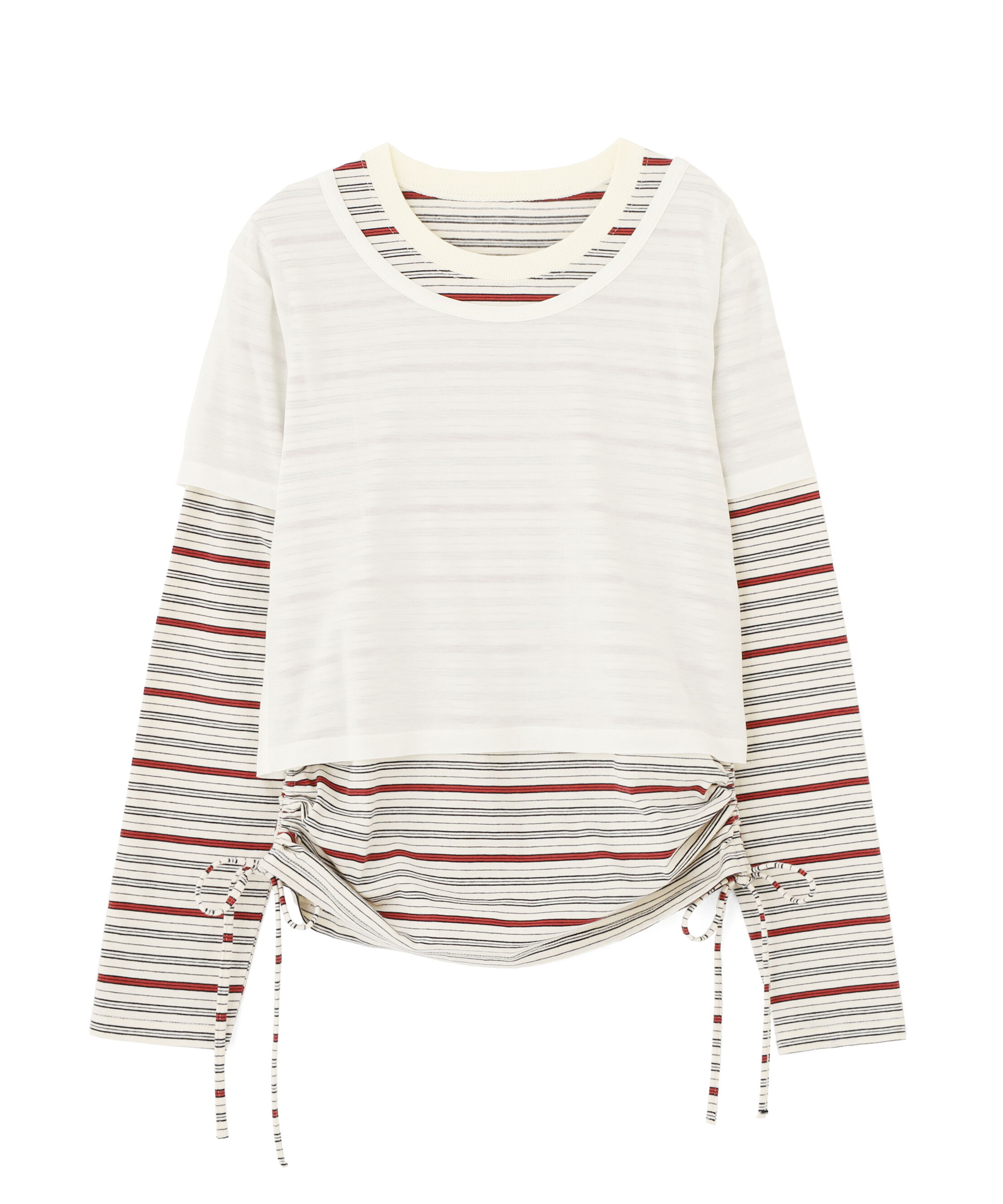  「シアーTシャツレイヤードボーダーロンT」|Tシャツ・カットソー|