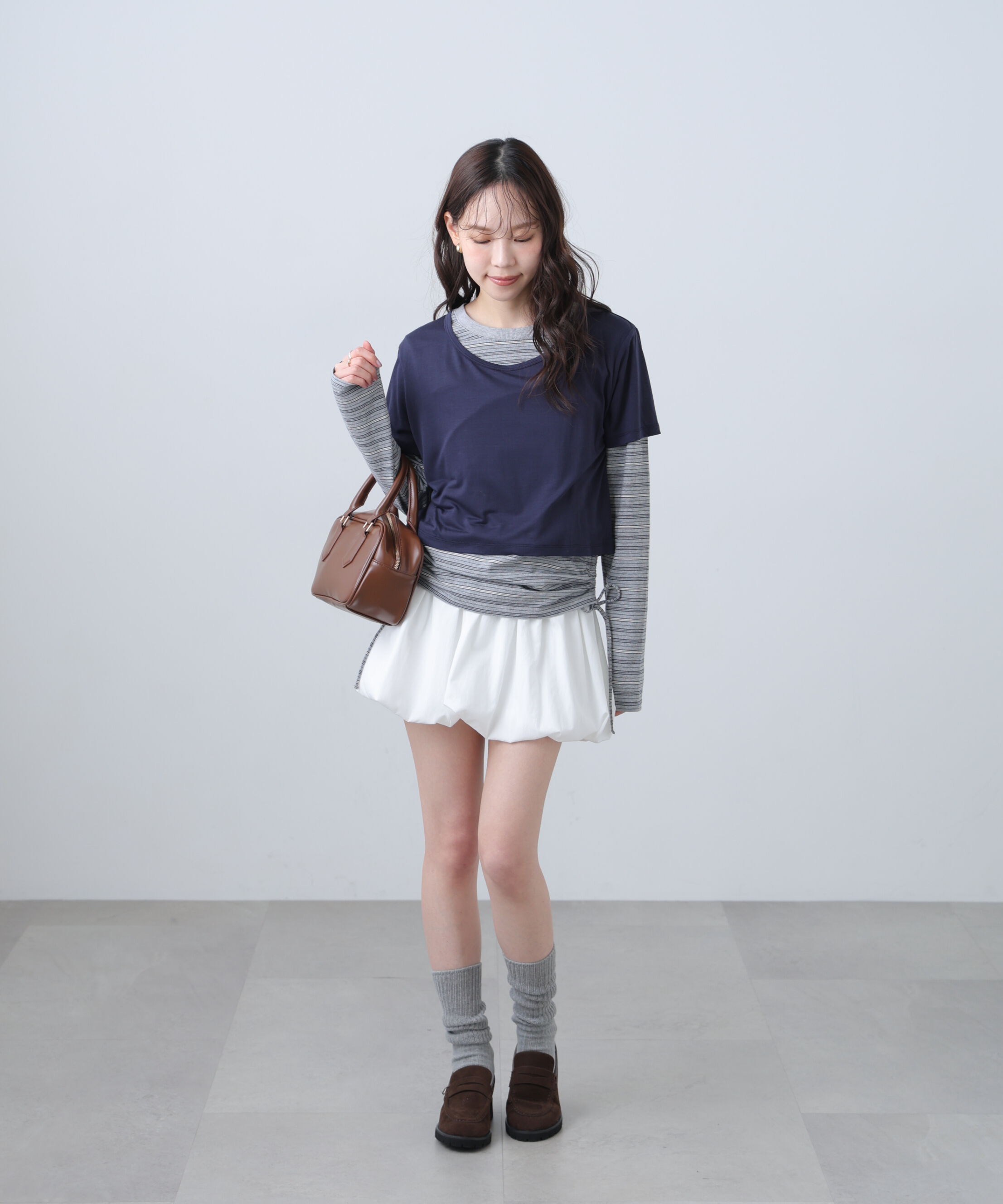  「シアーTシャツレイヤードボーダーロンT」|Tシャツ・カットソー|