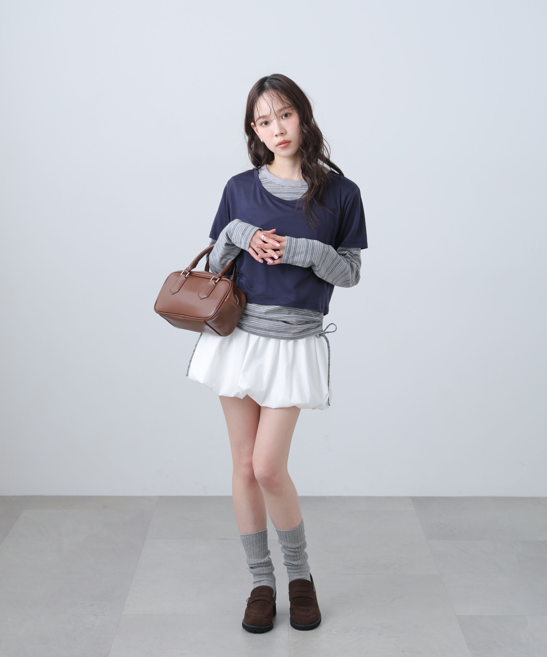  「シアーTシャツレイヤードボーダーロンT」|Tシャツ・カットソー|