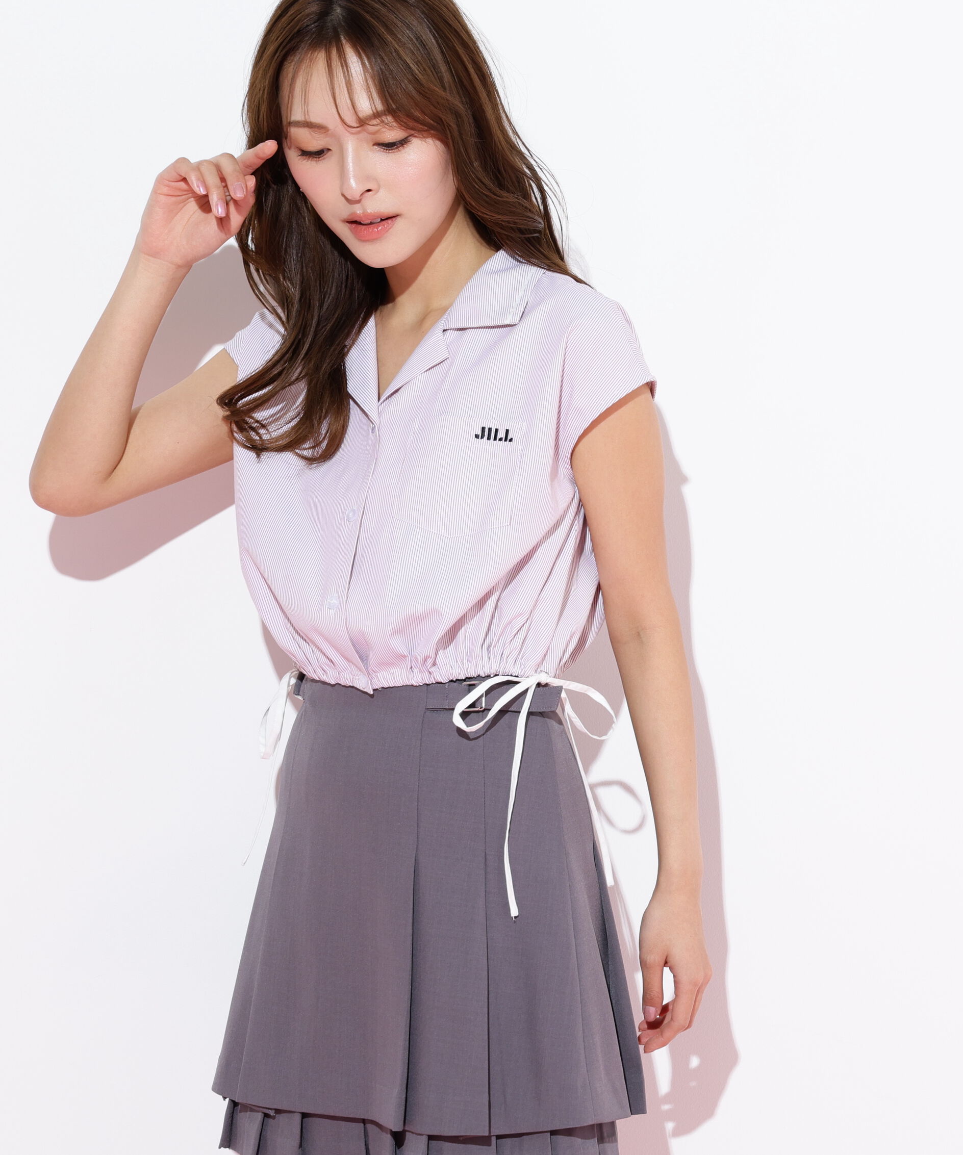  「ウエストリボン開襟シャツ」|シャツ・ブラウス|