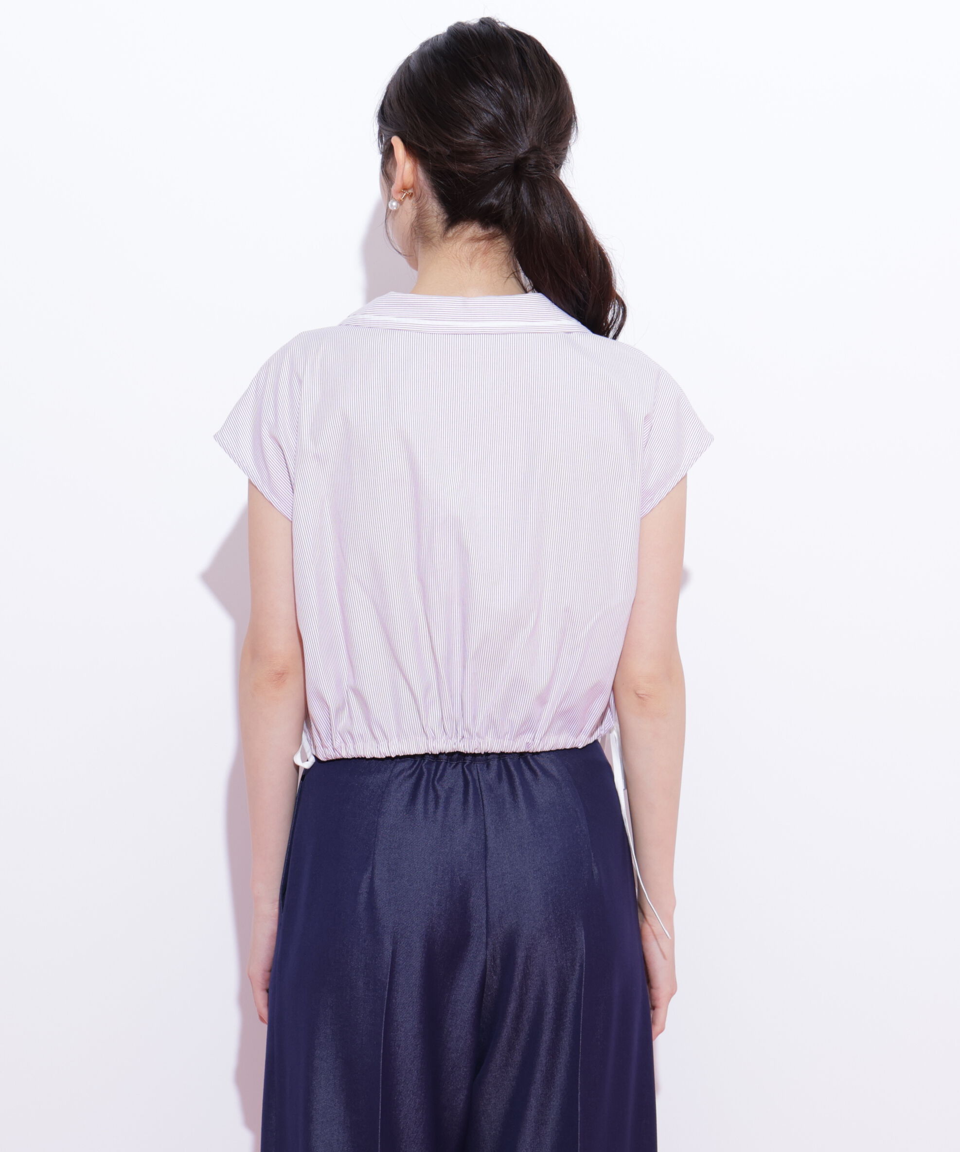  「ウエストリボン開襟シャツ」|シャツ・ブラウス|