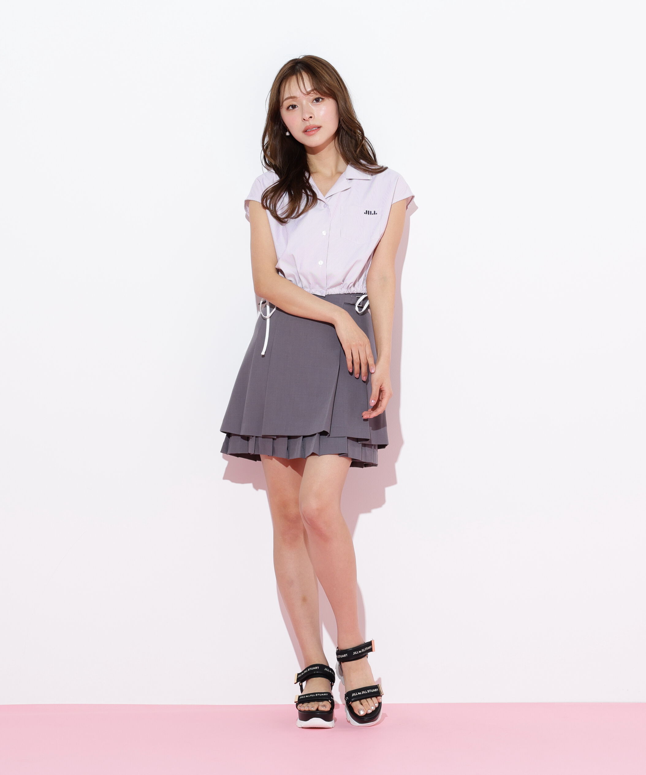  「ウエストリボン開襟シャツ」|シャツ・ブラウス|