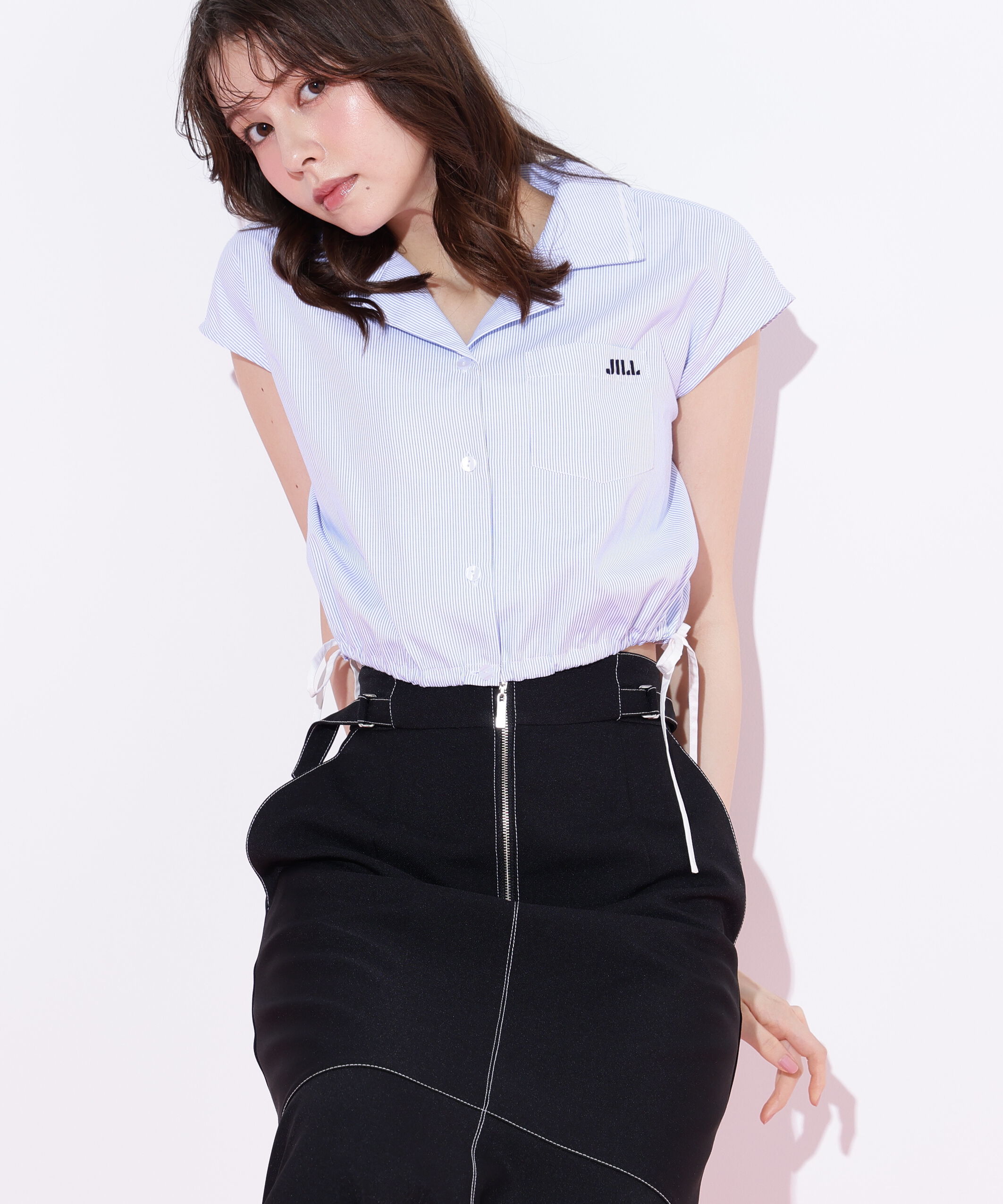  「ウエストリボン開襟シャツ」|シャツ・ブラウス|ブルーストラ 1