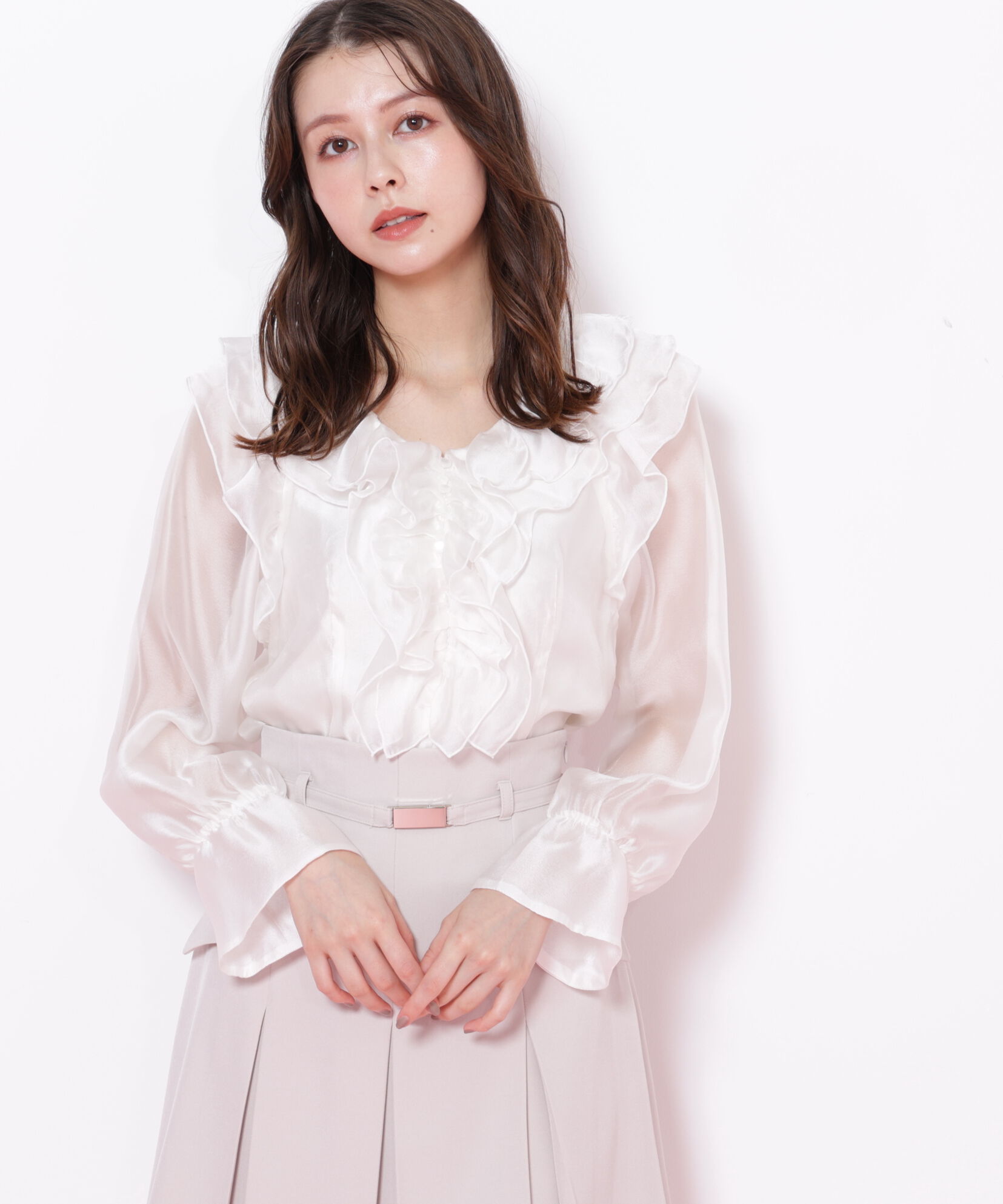  「シアーフリルブラウス」|シャツ・ブラウス|