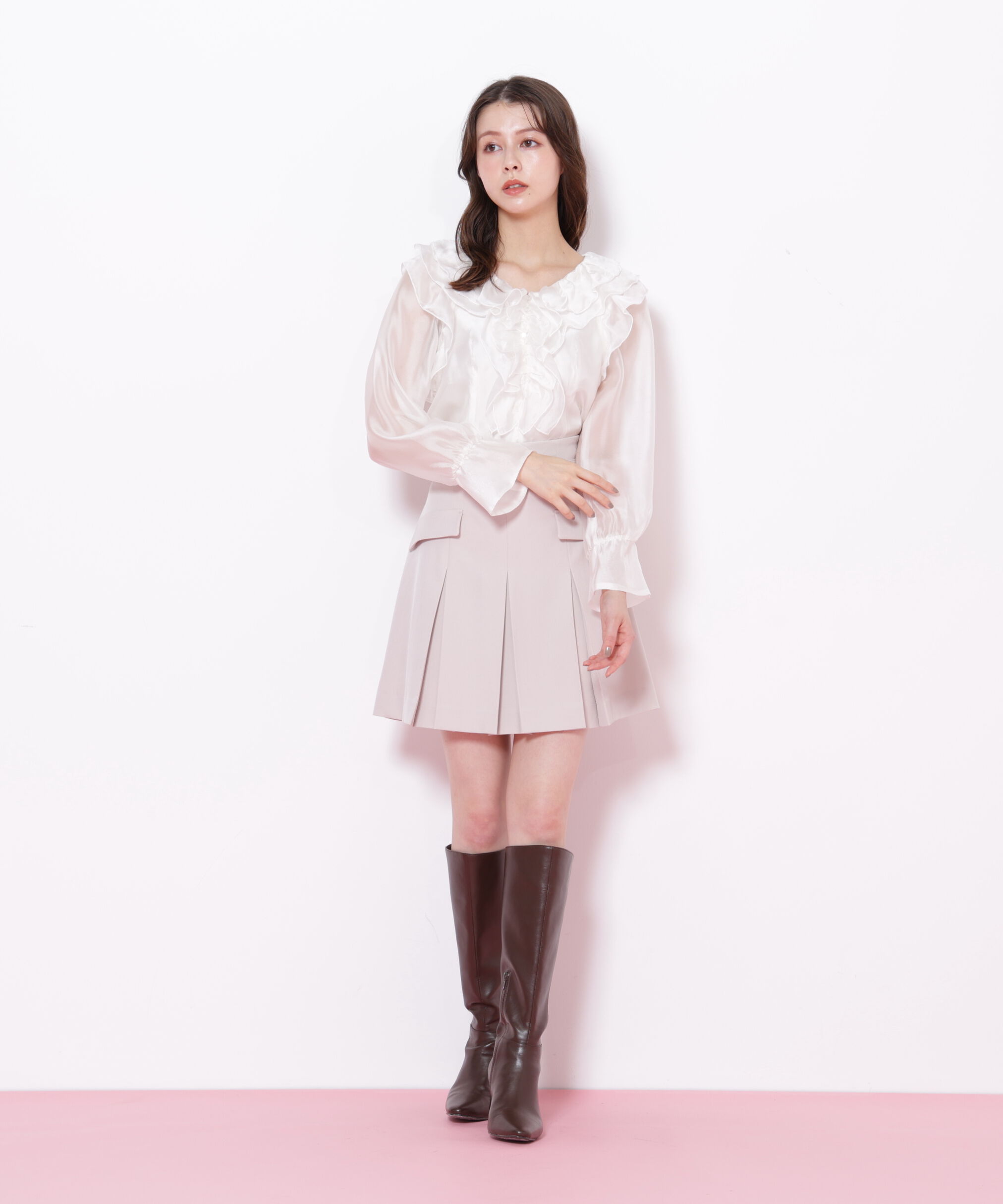  「シアーフリルブラウス」|シャツ・ブラウス|