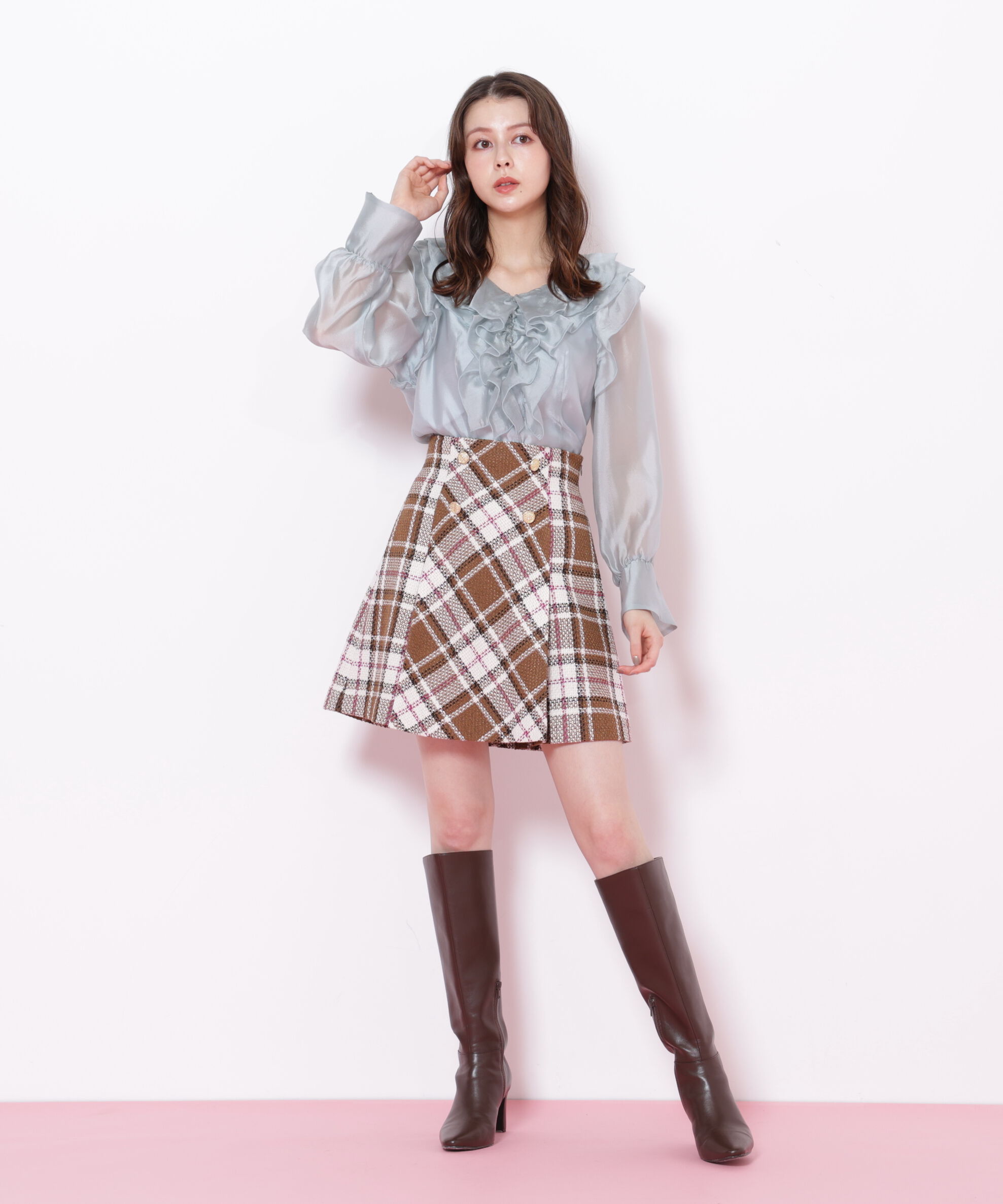  「シアーフリルブラウス」|シャツ・ブラウス|