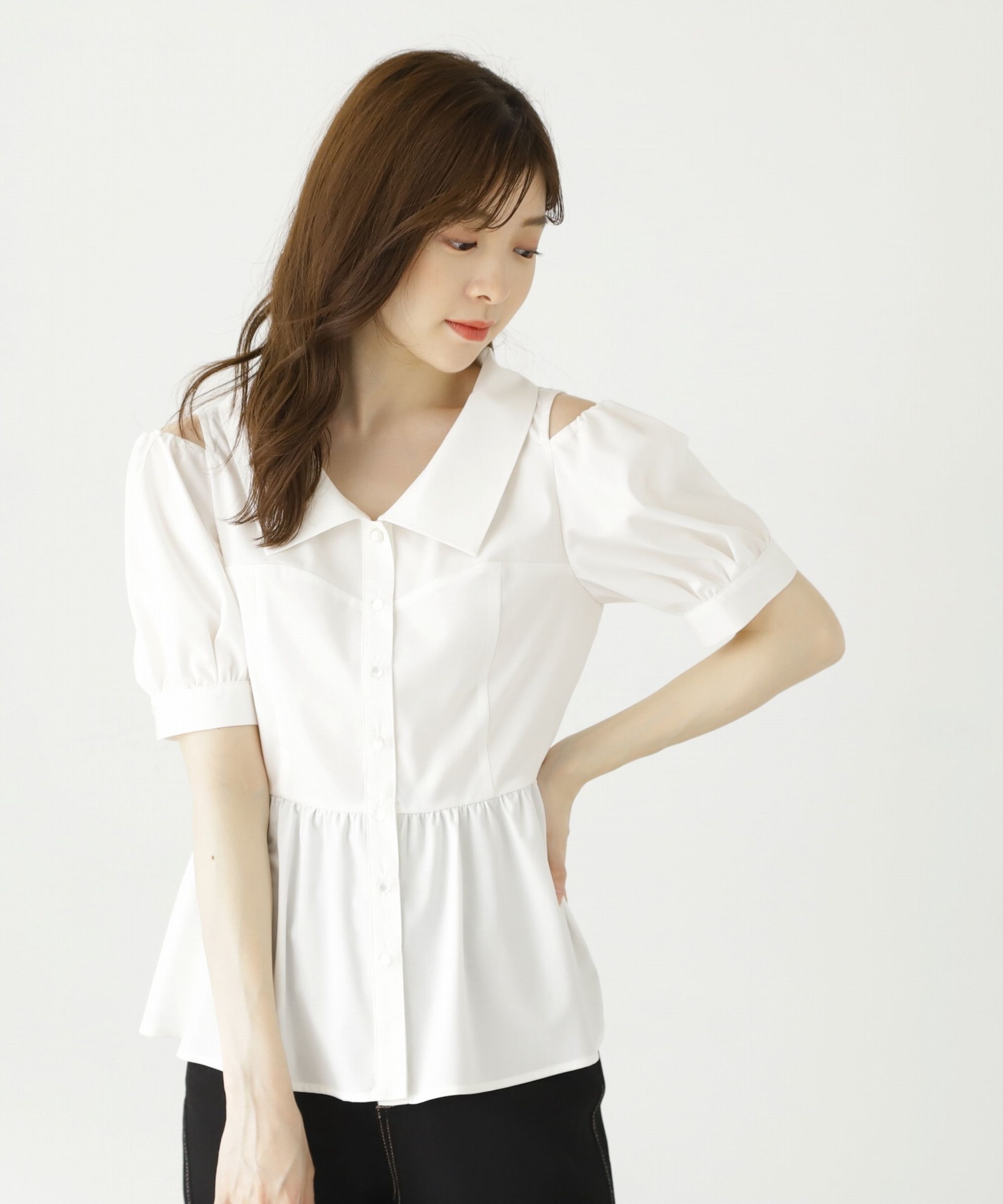 PROPORTION BODY DRESSING「ペプラムシャツブラウス」|シャツ・ブラウス|