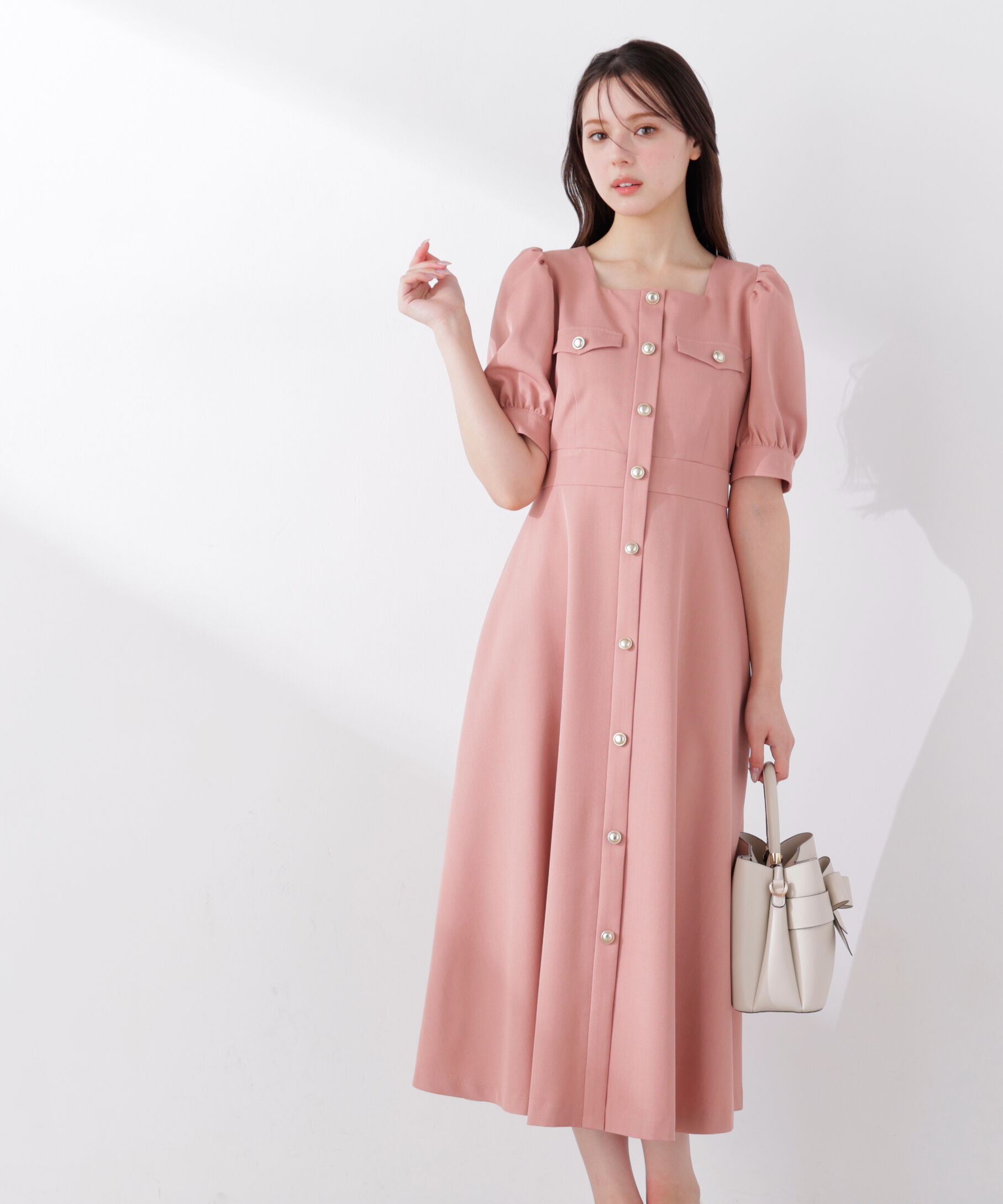 PROPORTION BODY DRESSING「フロント釦ワンピース　26SS」|ワンピース|ピンク
