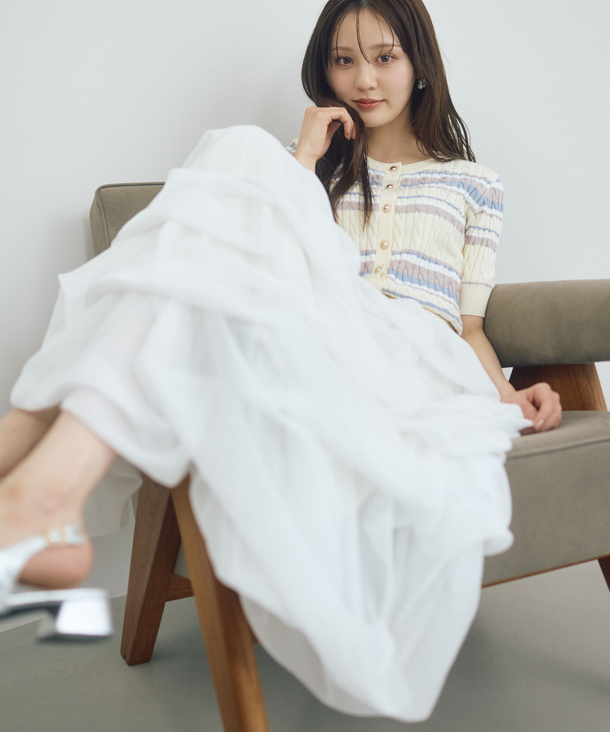 PROPORTION BODY DRESSING「＜山内ともなさんコラボ＞ケーブルカーディガン 26SS」|カーディガン|エクリュマル 2