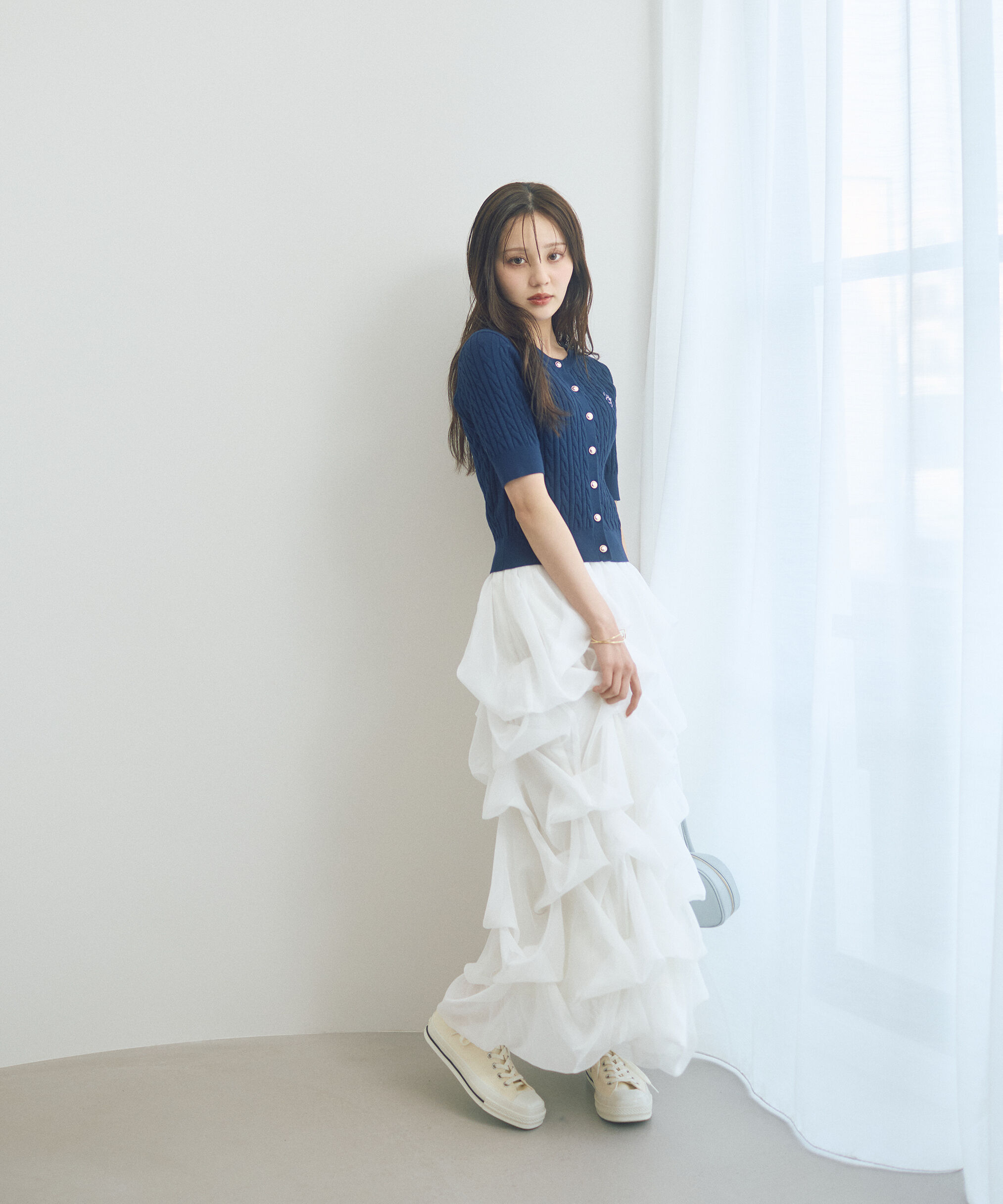 PROPORTION BODY DRESSING「＜山内ともなさんコラボ＞ケーブルカーディガン 26SS」|カーディガン|