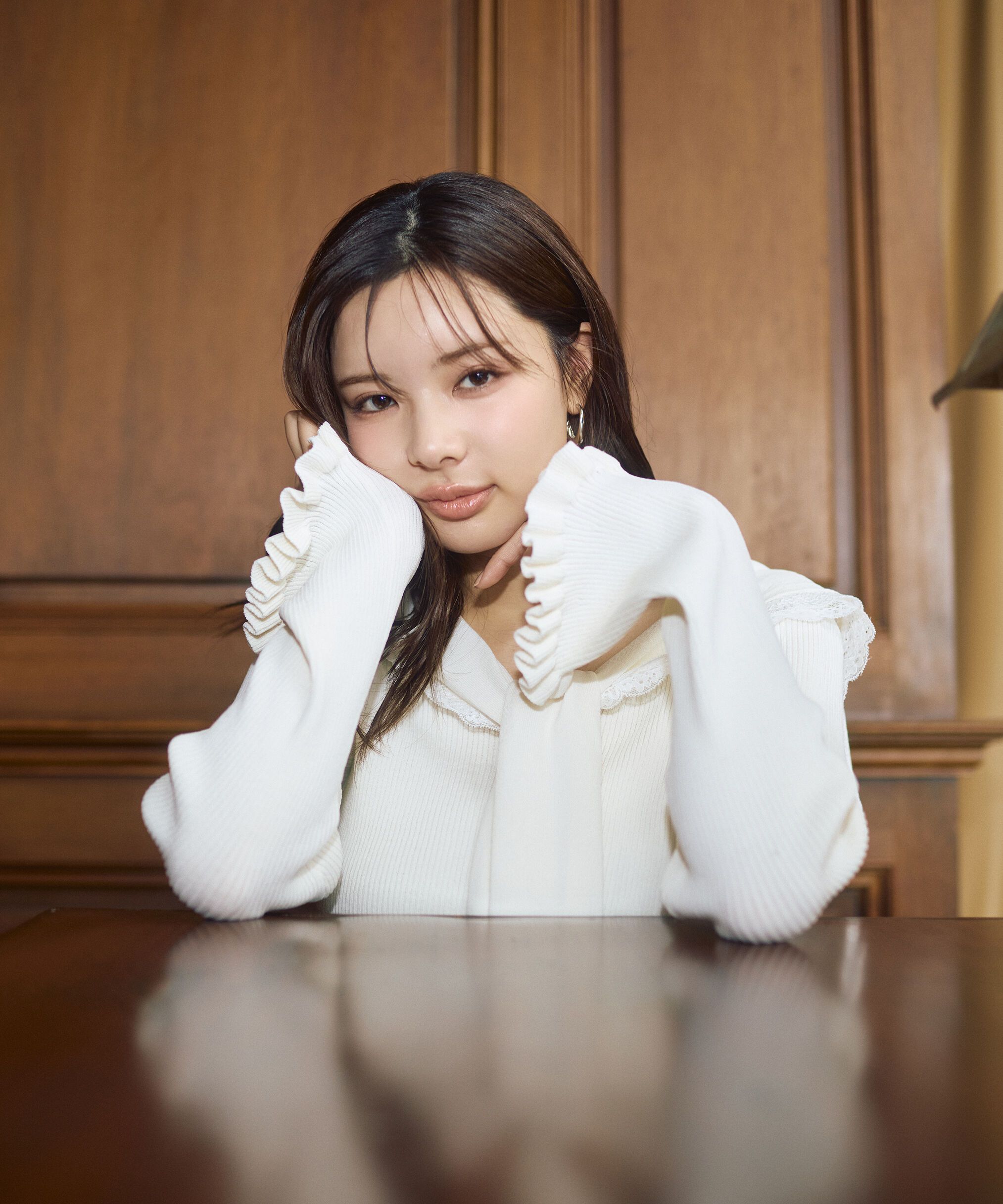 PROPORTION BODY DRESSING「＜新津のんさんコラボ＞〈a/mie〉セーラーニット 26SS」|カーディガン|