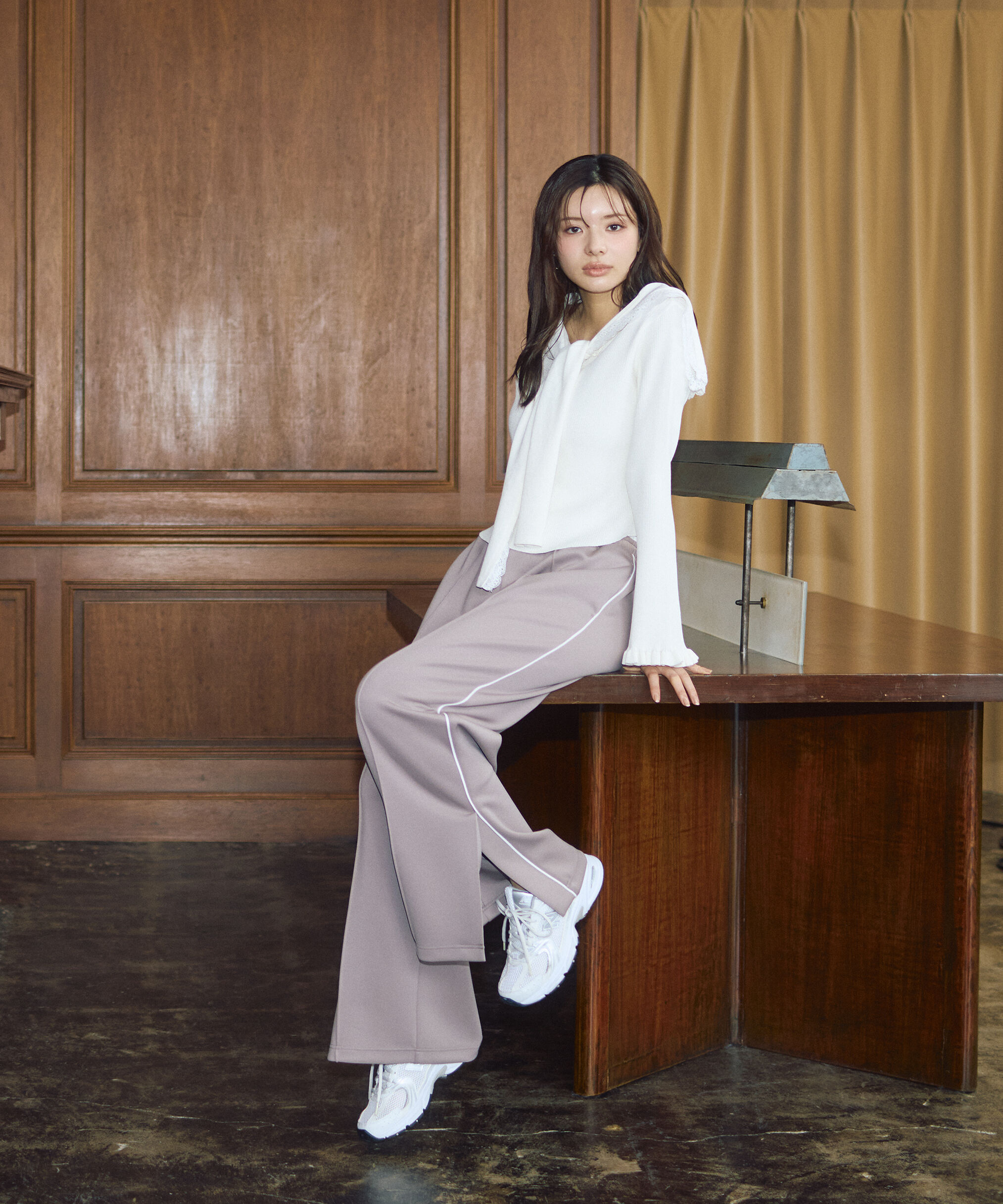 PROPORTION BODY DRESSING「＜新津のんさんコラボ＞〈a/mie〉セーラーニット 26SS」|カーディガン|