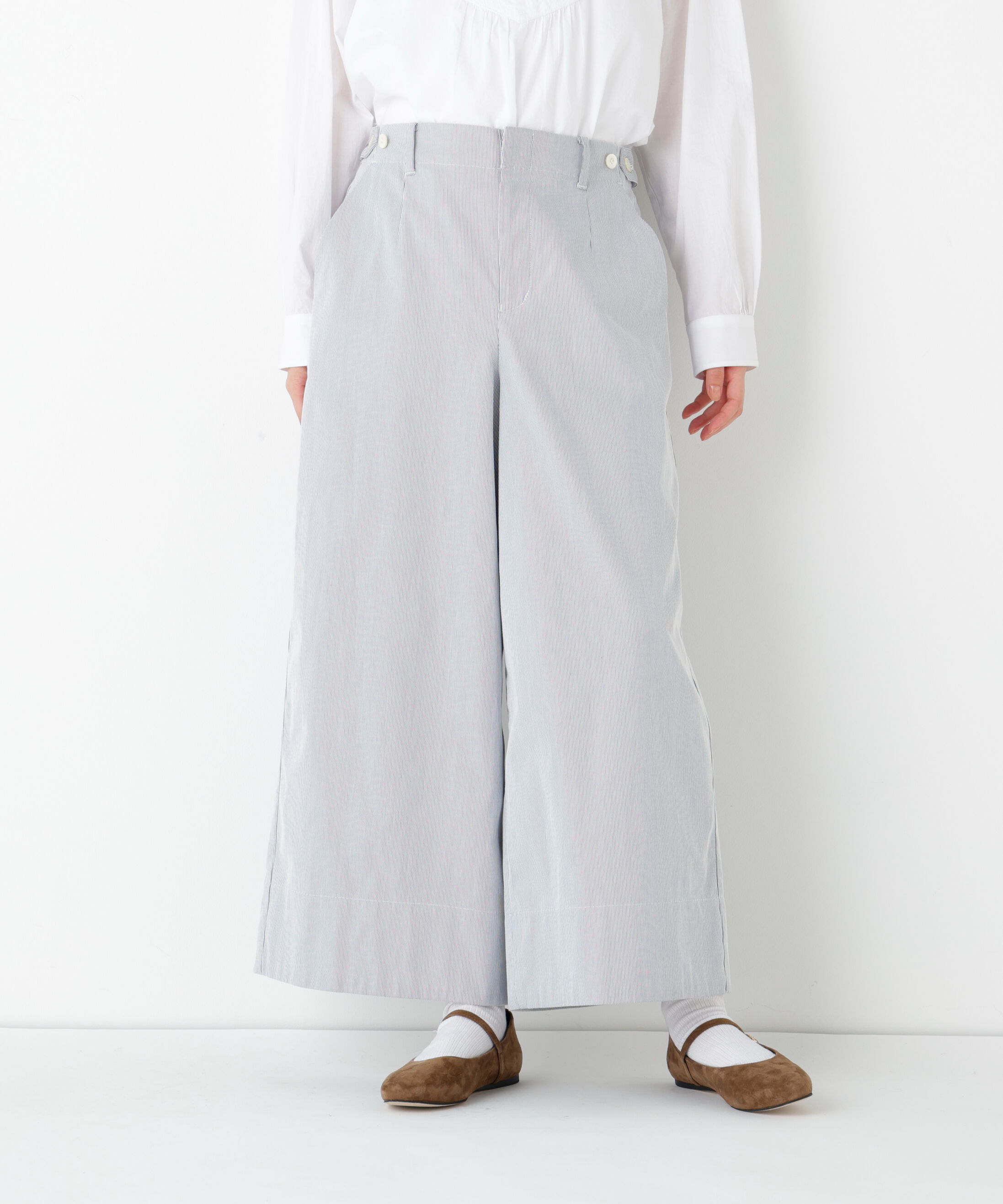  「◆《ウォッシャブル/マルチサイズ》コードストレッチガウチョパンツ」|その他|