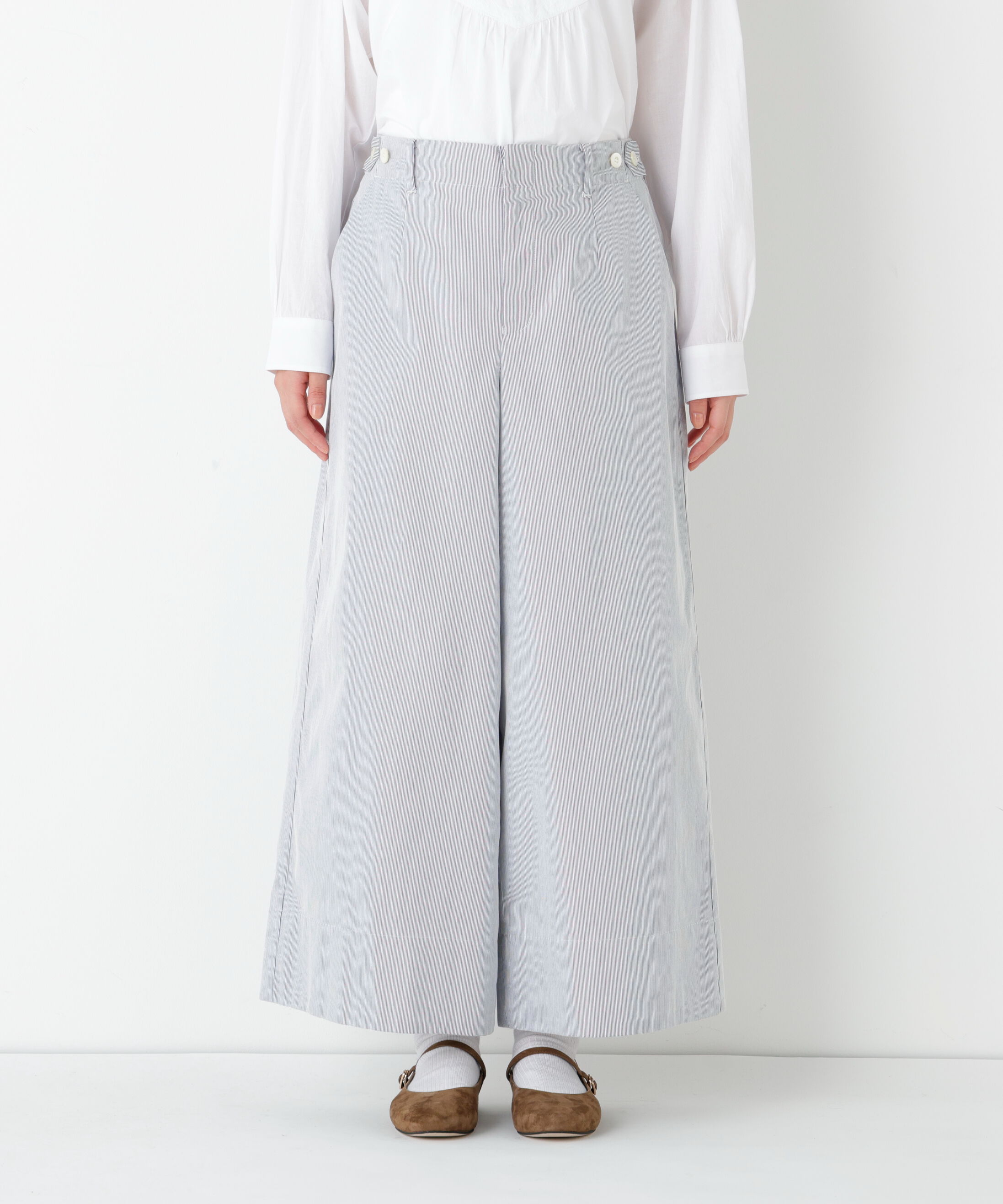  「◆《ウォッシャブル/マルチサイズ》コードストレッチガウチョパンツ」|その他|