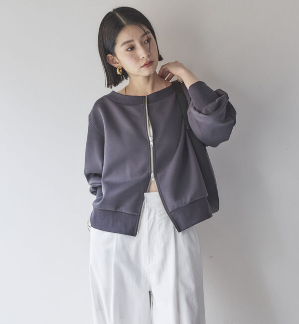 Doux archives「カノコ４ｗａｙ　ＷＺＩＰプルオーバー」|Tシャツ・カットソー|CHARCOAL GRAY