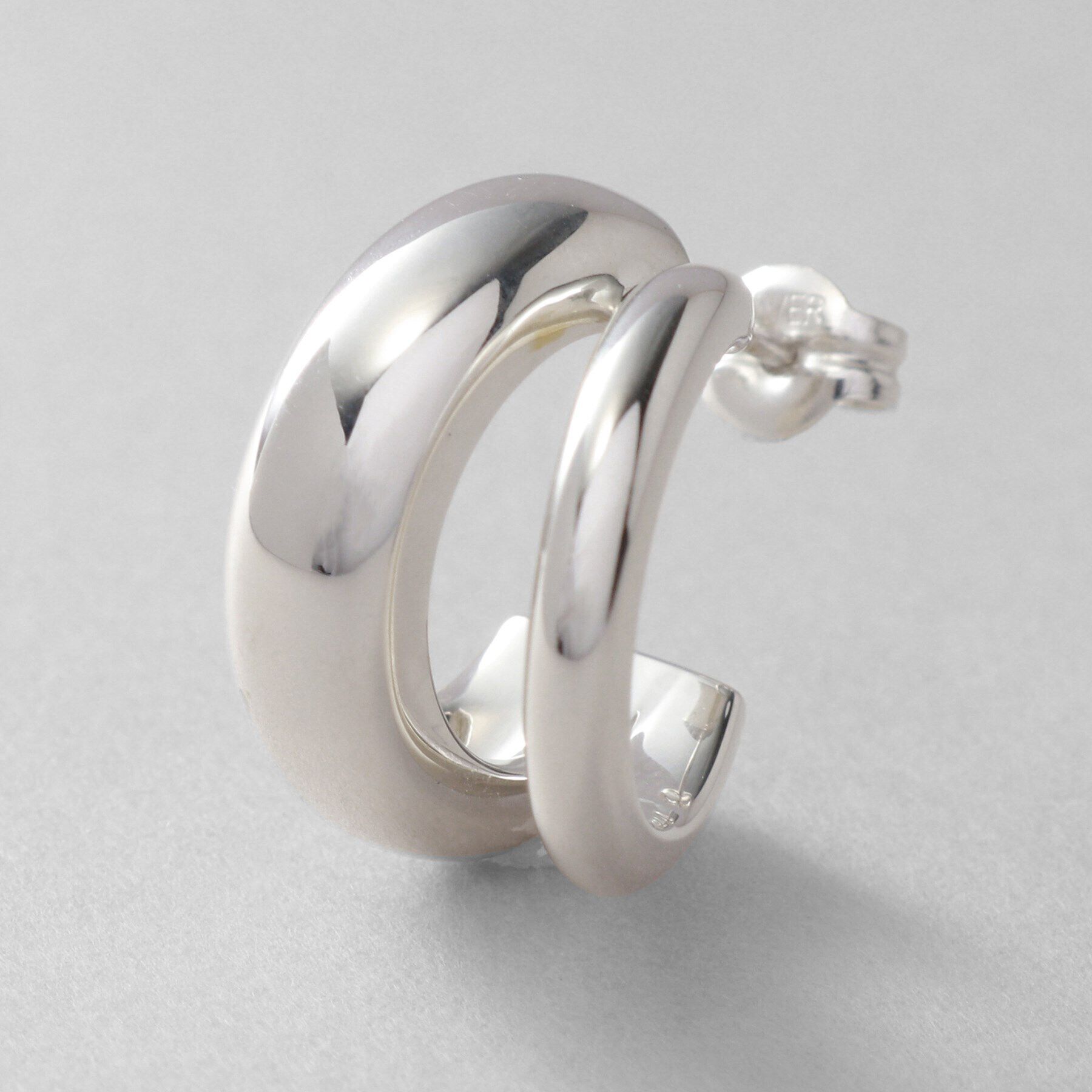 COCOSHNIK ONKITSCH「シルバー スモールフープ ダブルプランプピアス」|ピアス|