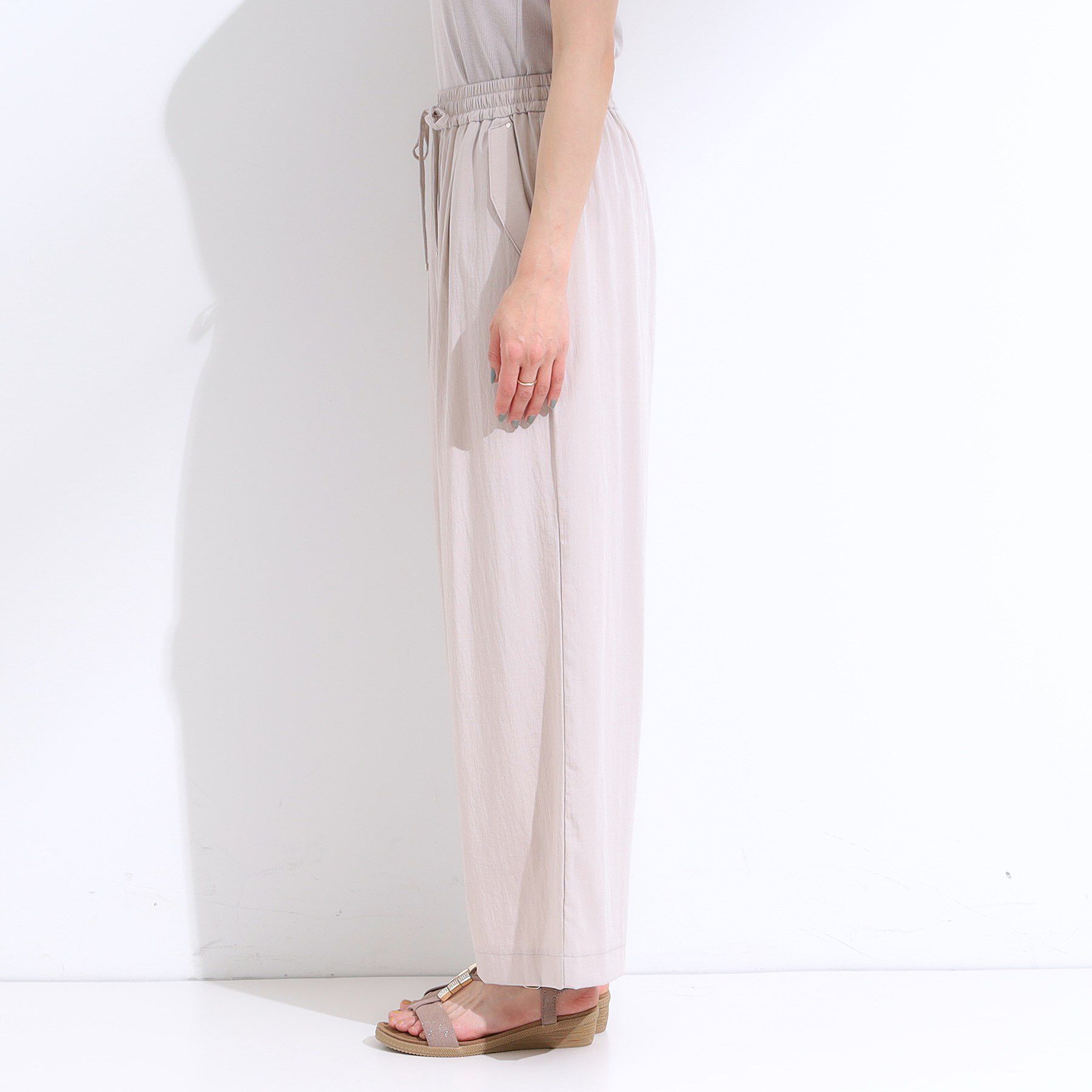 SHOO･LA･RUE「【着丈選べる】触れる度ひんやり ゆるきれい イージーワイドパンツ」|その他|
