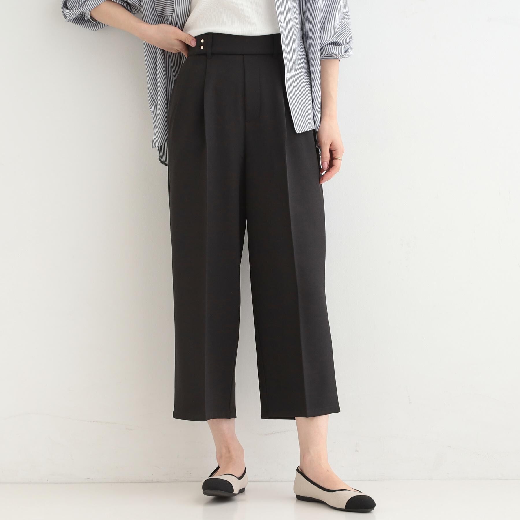 SHOO･LA･RUE「【着丈選べる/S-LL/洗濯機可】楽ちん&times;きれいみえ　ストレッチワイドパンツ」|その他|