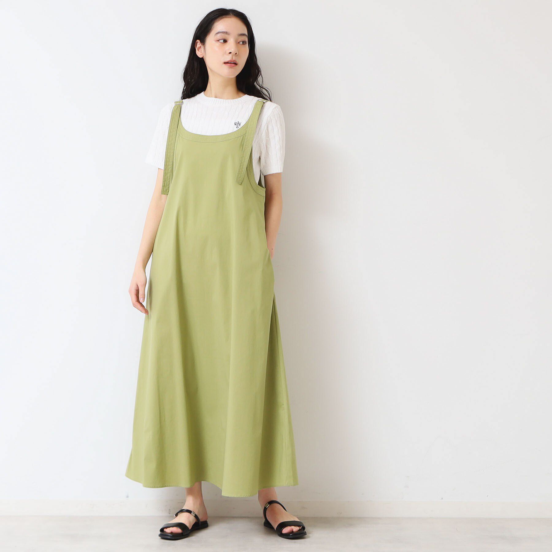 Dessin「【洗える】ベルト付きキャミワンピース」|ワンピース|グリーン(025)