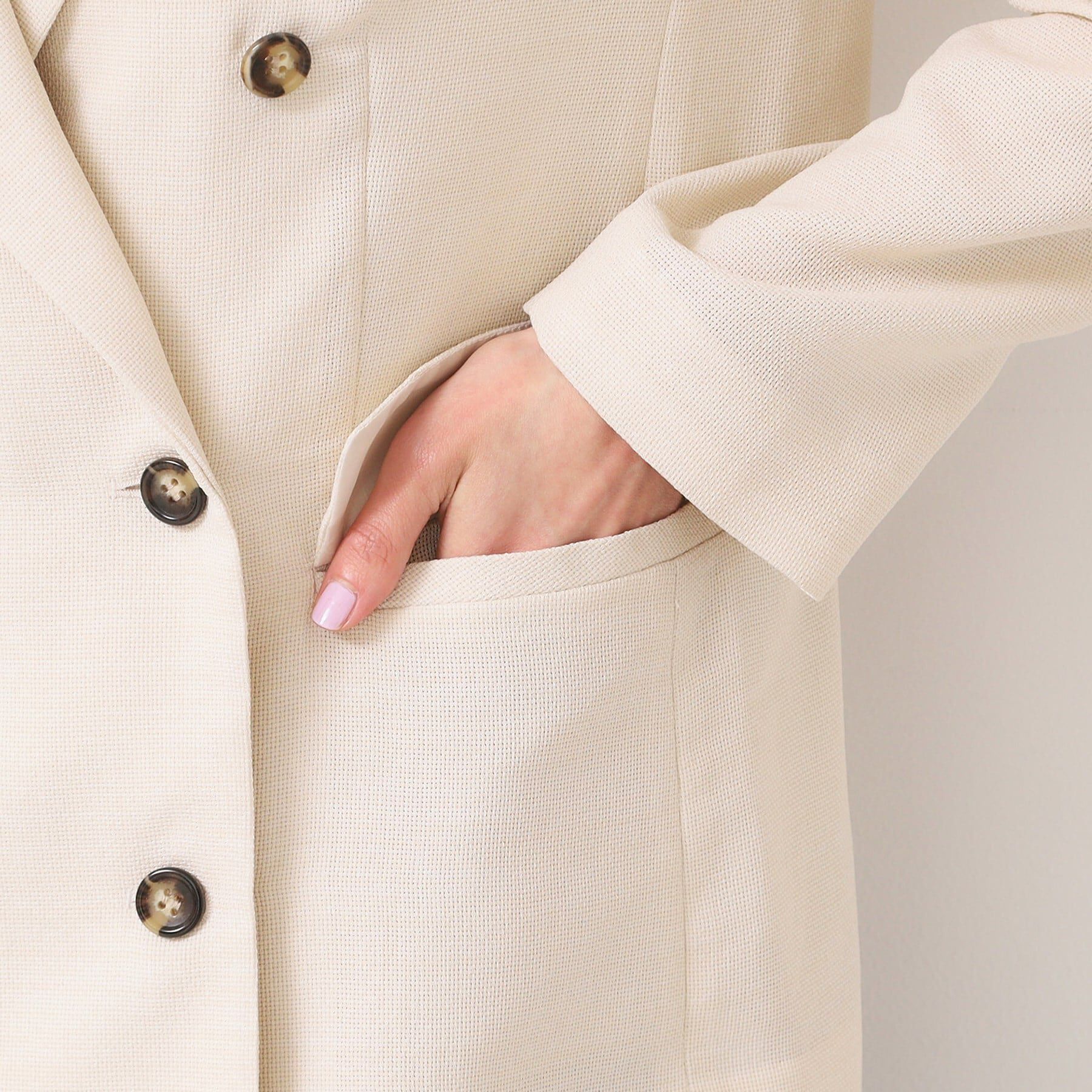 Dessin「【洗える】リネンライクダブルジャケット（S～L）」|テーラードジャケット|