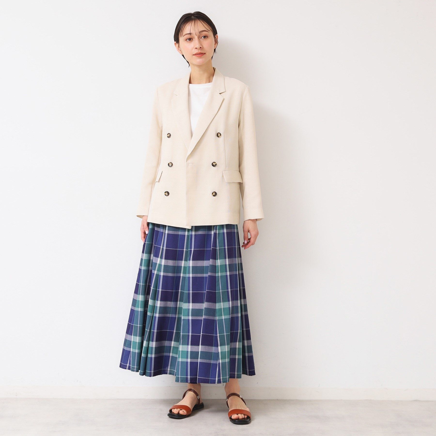 Dessin「【洗える】リネンライクダブルジャケット（S～L）」|テーラードジャケット|