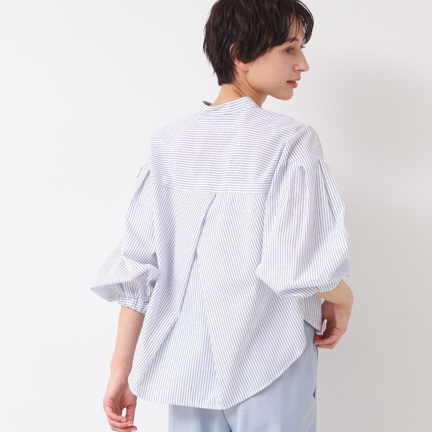 Dessin「【洗える・4サイズ展開】バンドカラーシャツ（XS～L）」|シャツ・ブラウス|