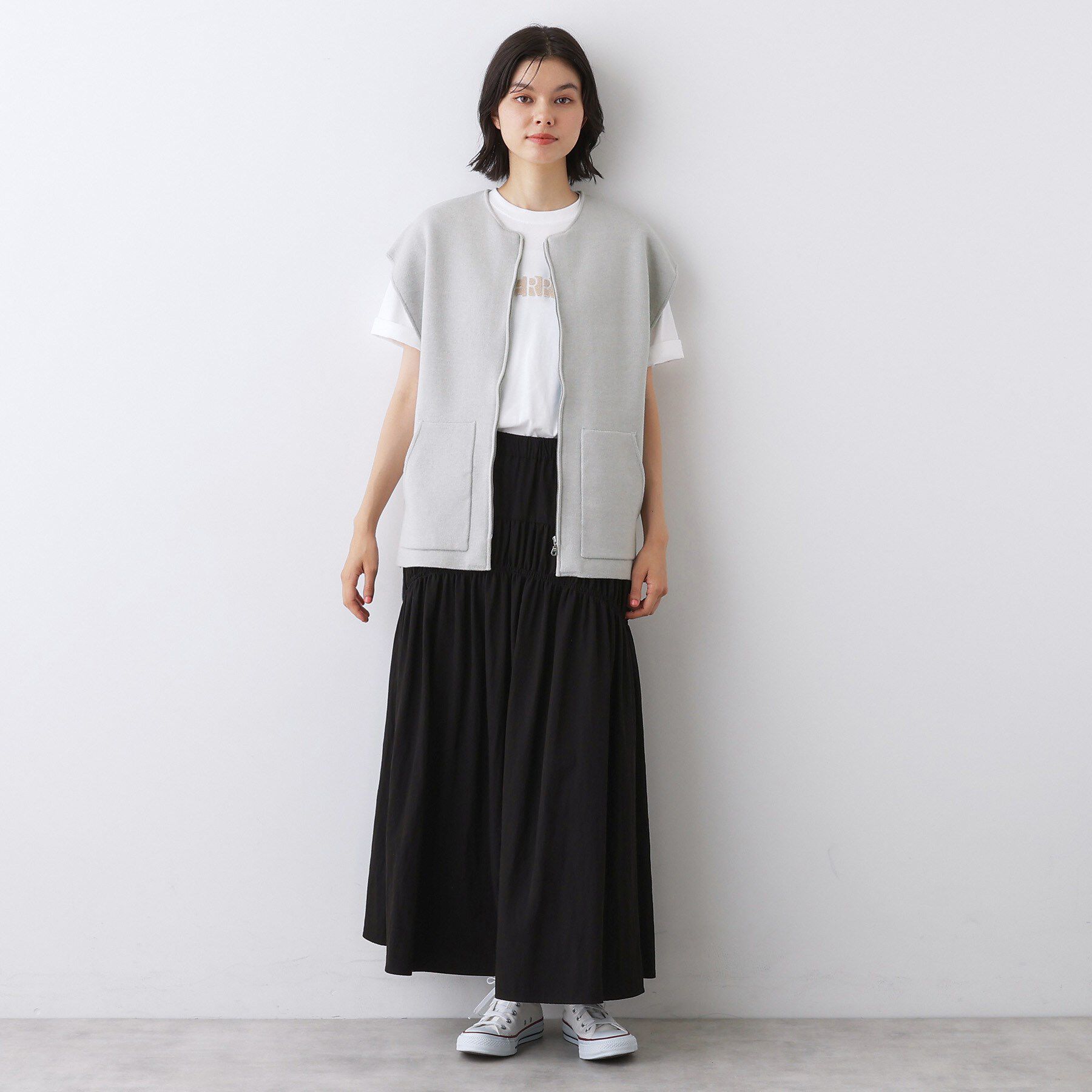 Dessin「【洗える】ダブルフェイスジップベスト」|ベスト・ジレ|