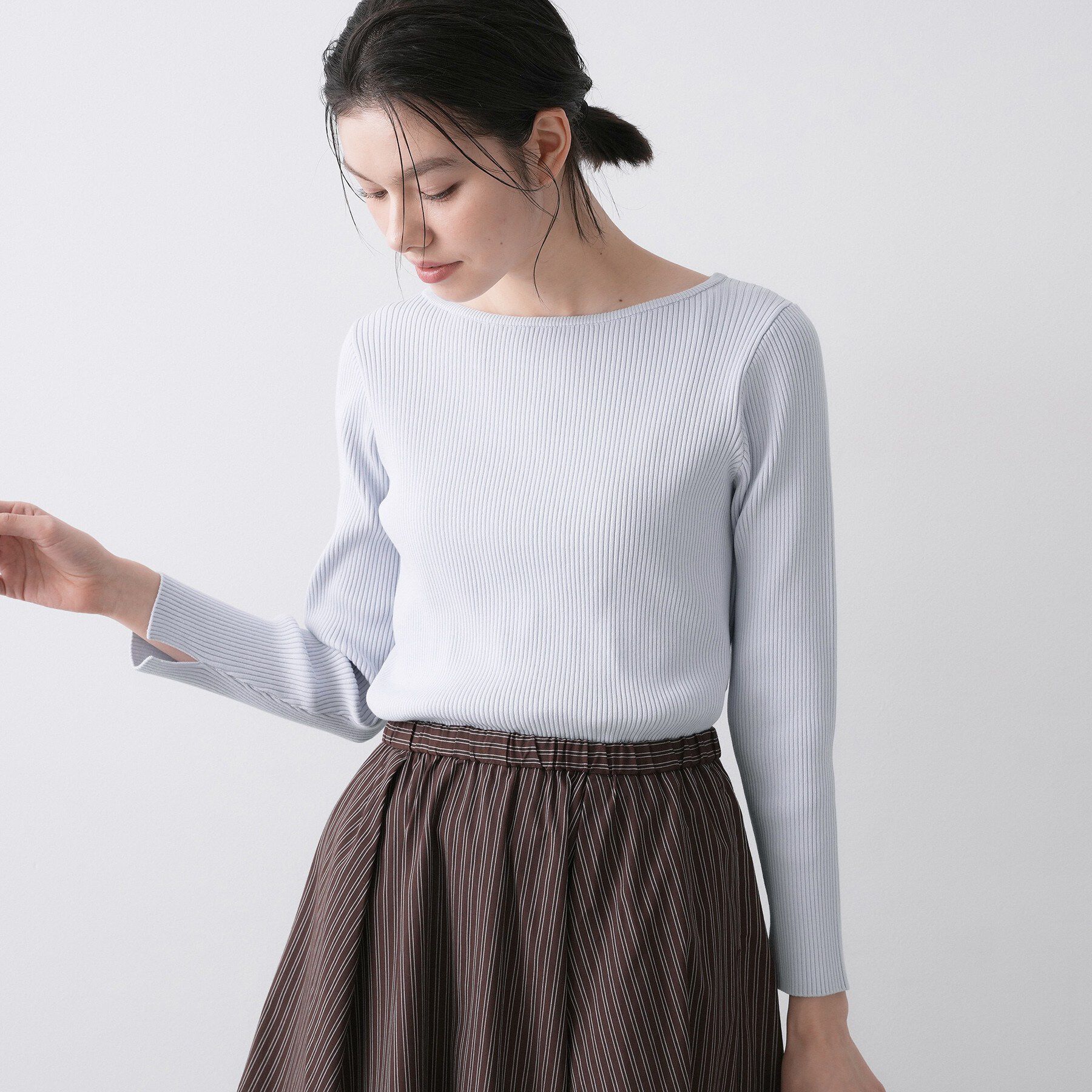 Dessin「【洗える】ボートネックリブニット」|ニット・セーター|