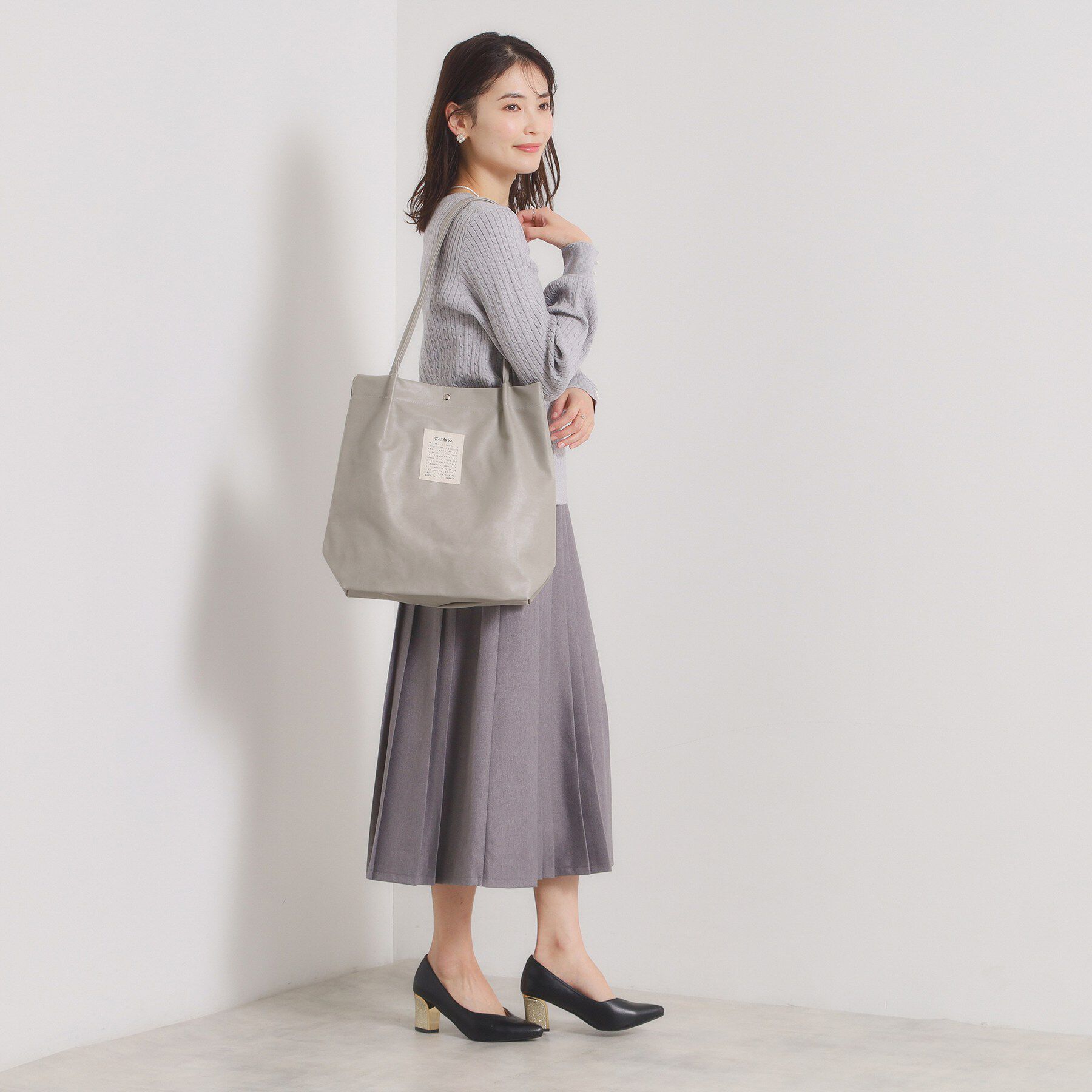 ITS&rsquo;DEMO「【A4対応】合皮ハンドルタックトート」|トートバッグ|