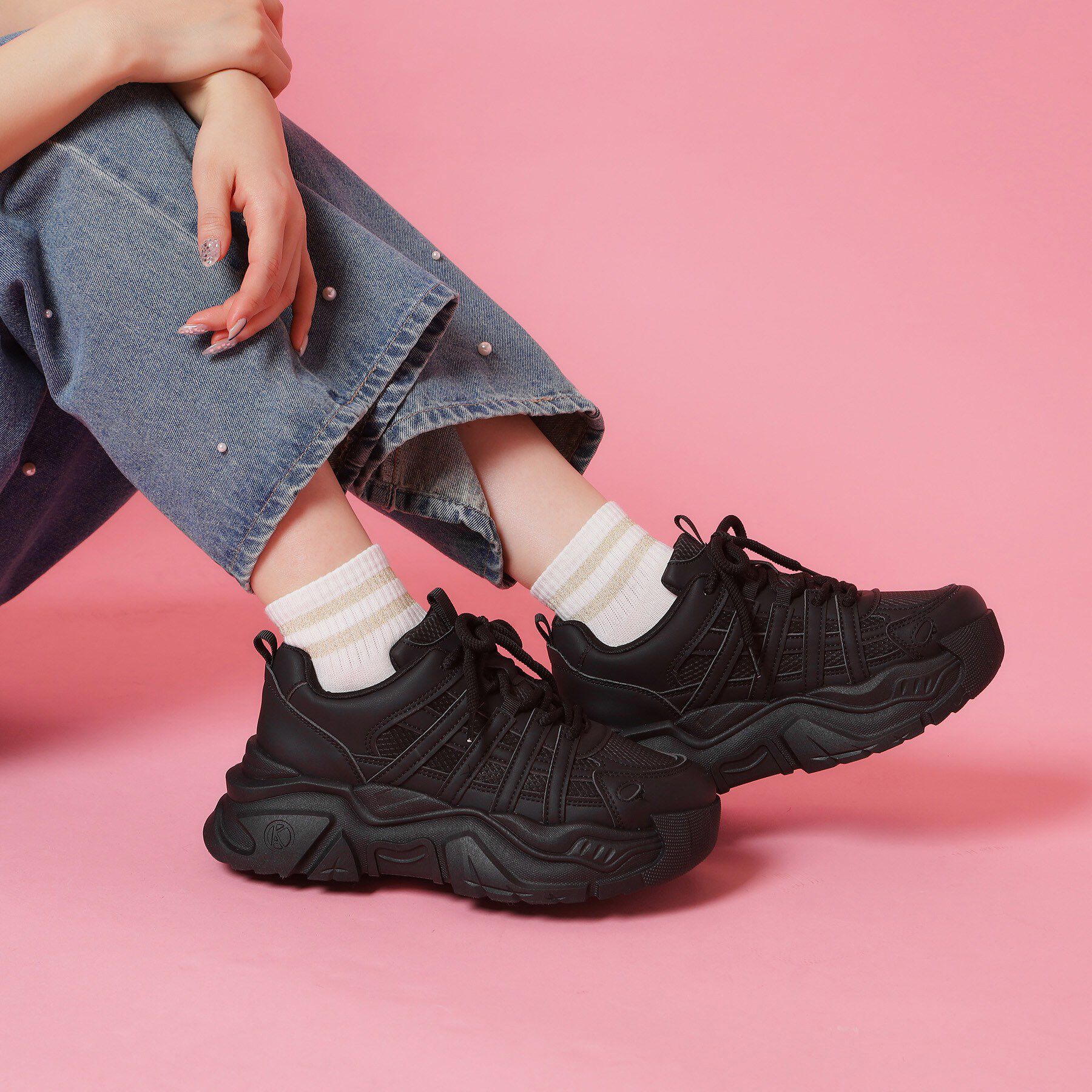 csT&P「厚底スニーカー」|スニーカー|ブラック(019)