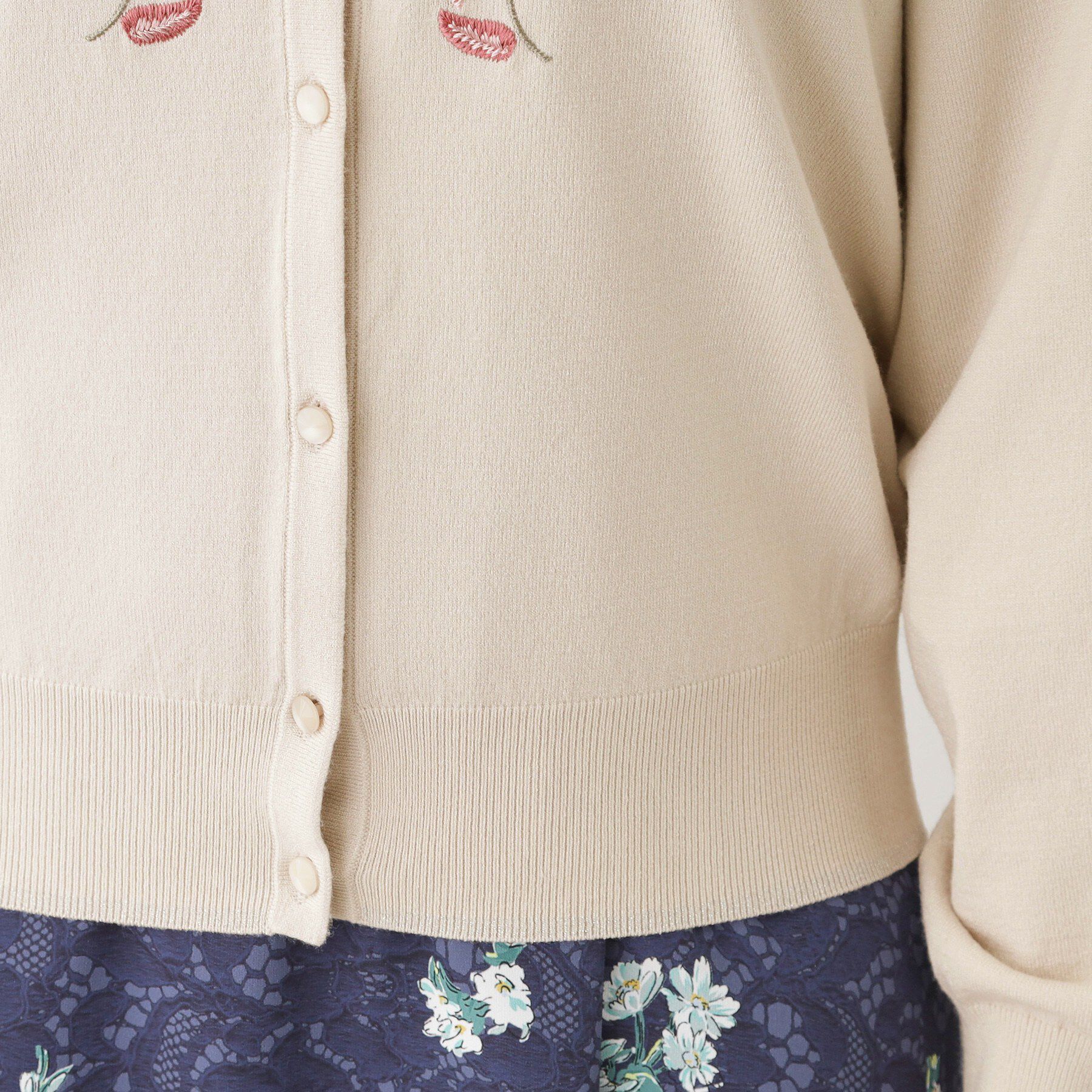 SunaUna「【SS～Lサイズ展開／フラワー刺繍】クラフトカーディガン」|カーディガン|