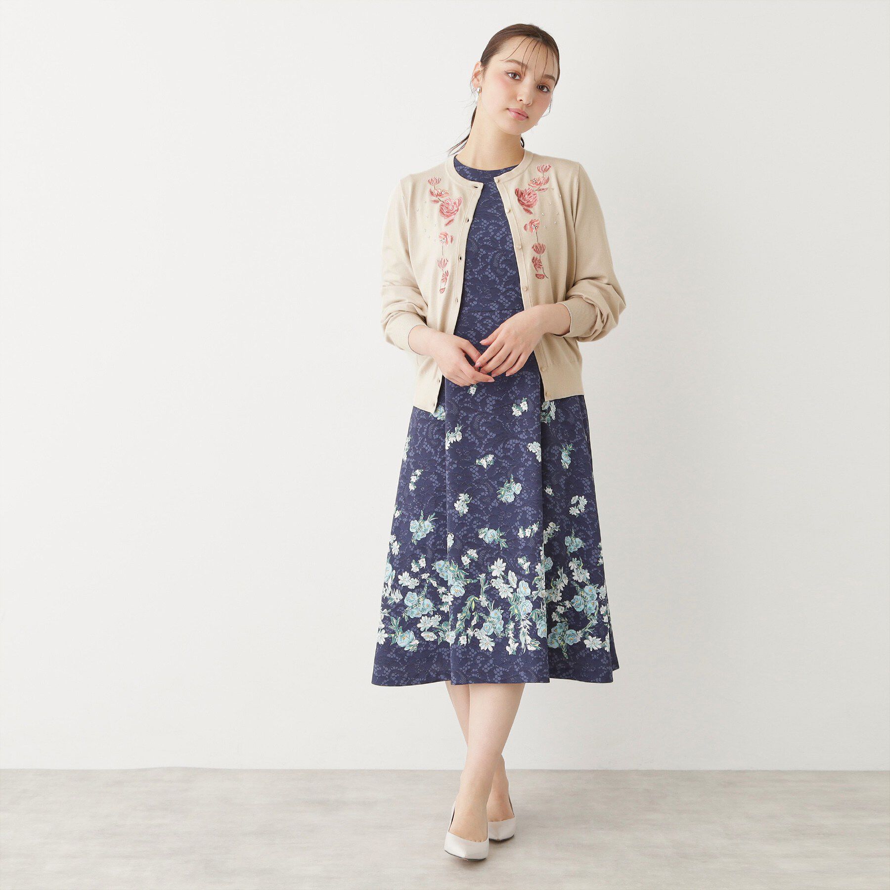 SunaUna「【SS～Lサイズ展開／フラワー刺繍】クラフトカーディガン」|カーディガン|