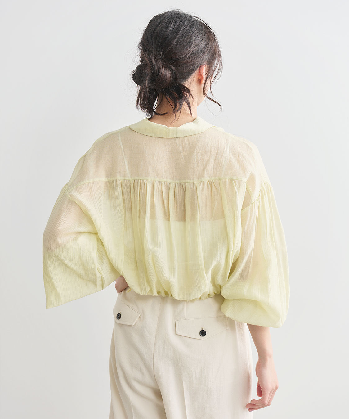 COCO DEAL「シアー楊柳ドロストブラウス」|シャツ・ブラウス|