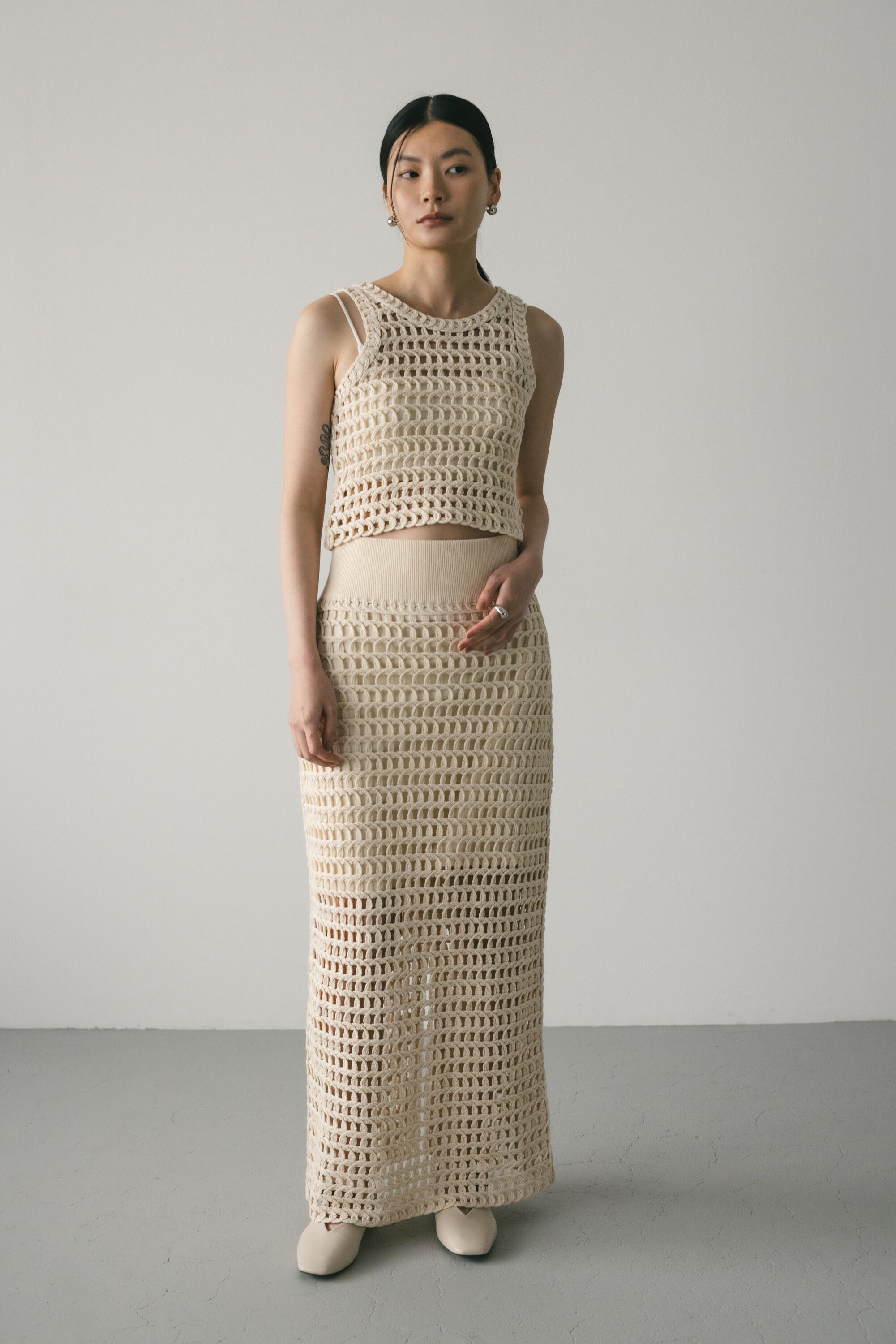 STYLEMIXER「テープヤーンショートニット」|タンクトップ|