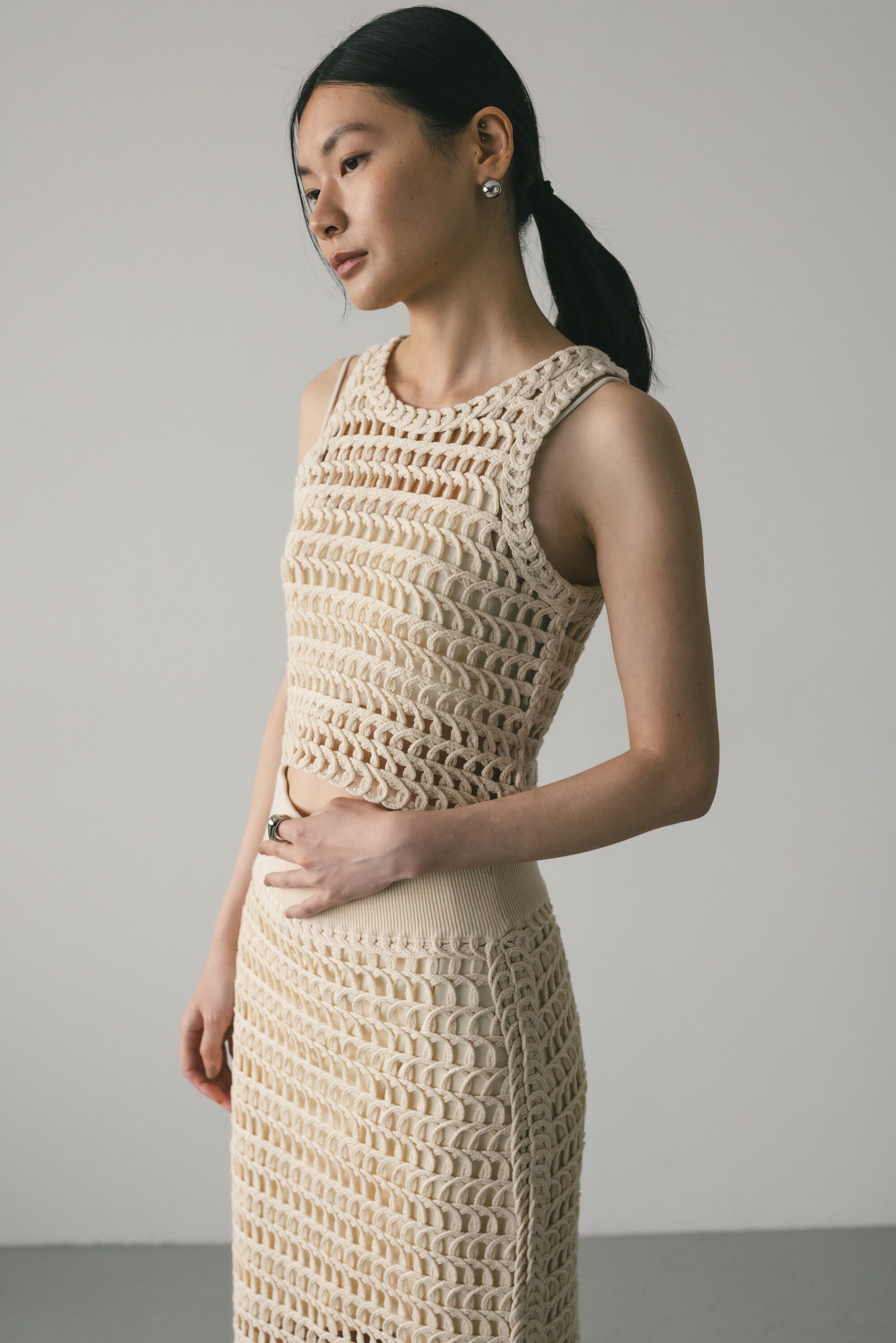 STYLEMIXER「テープヤーンショートニット」|タンクトップ|