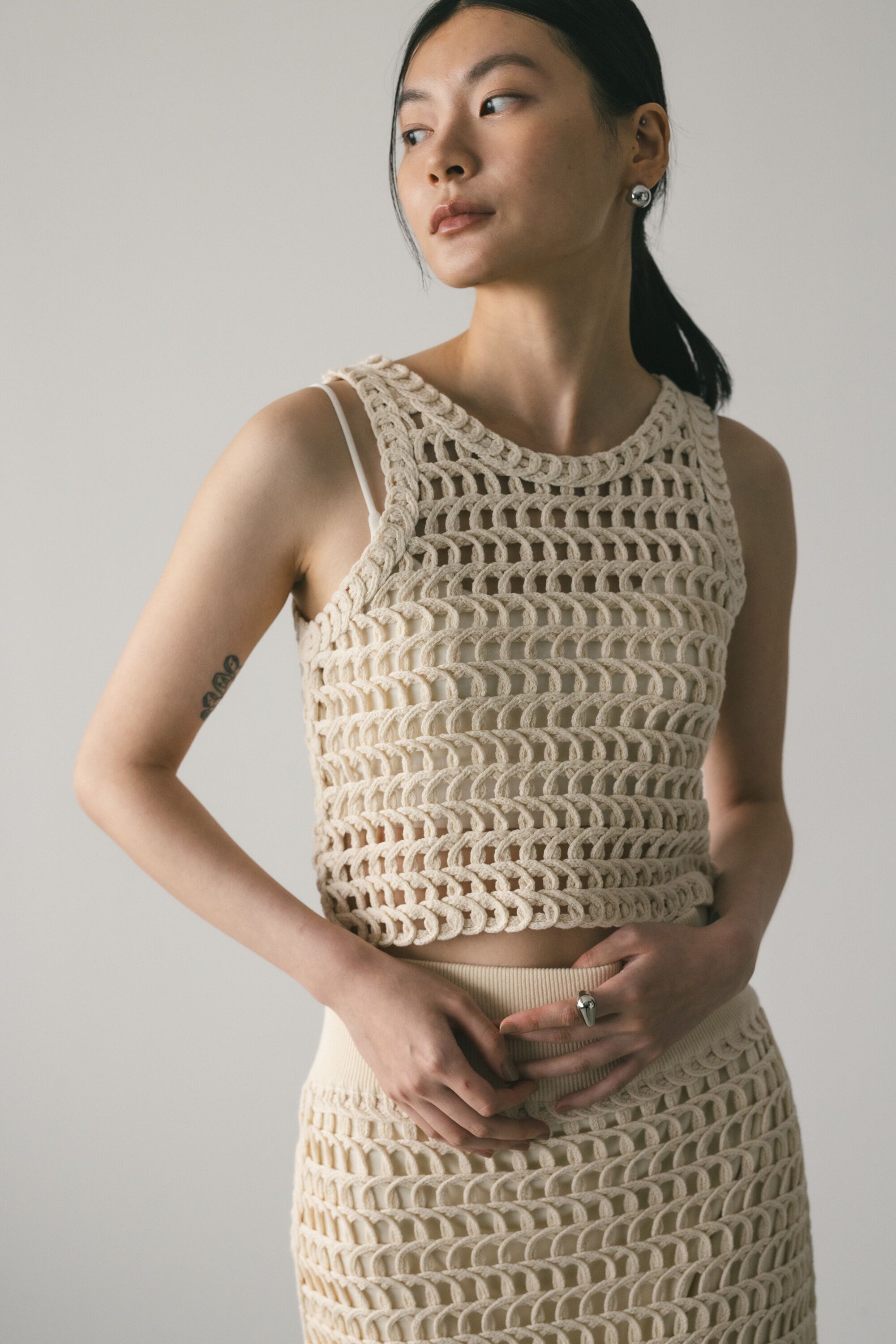 STYLEMIXER「テープヤーンショートニット」|タンクトップ|