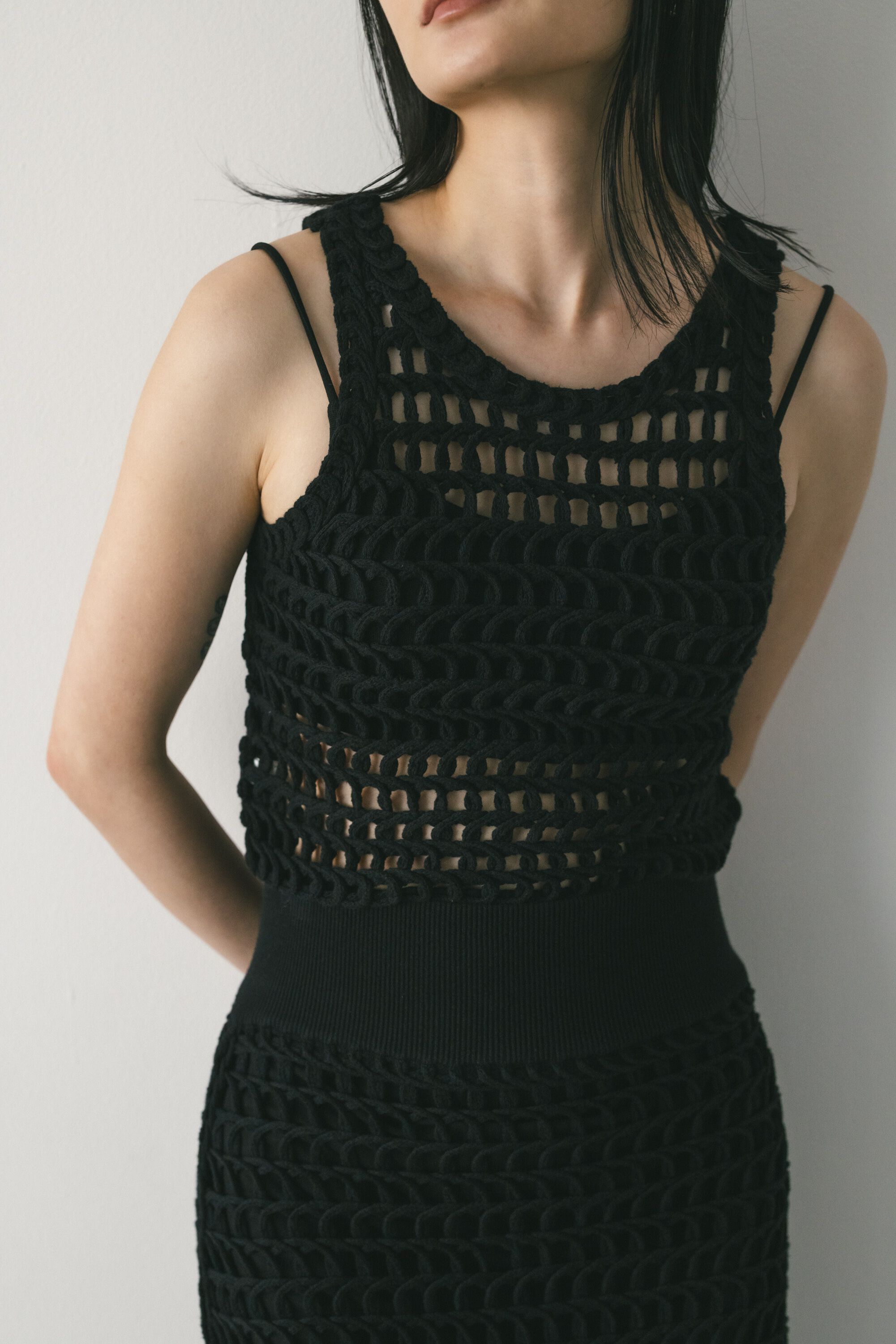 STYLEMIXER「テープヤーンショートニット」|タンクトップ|