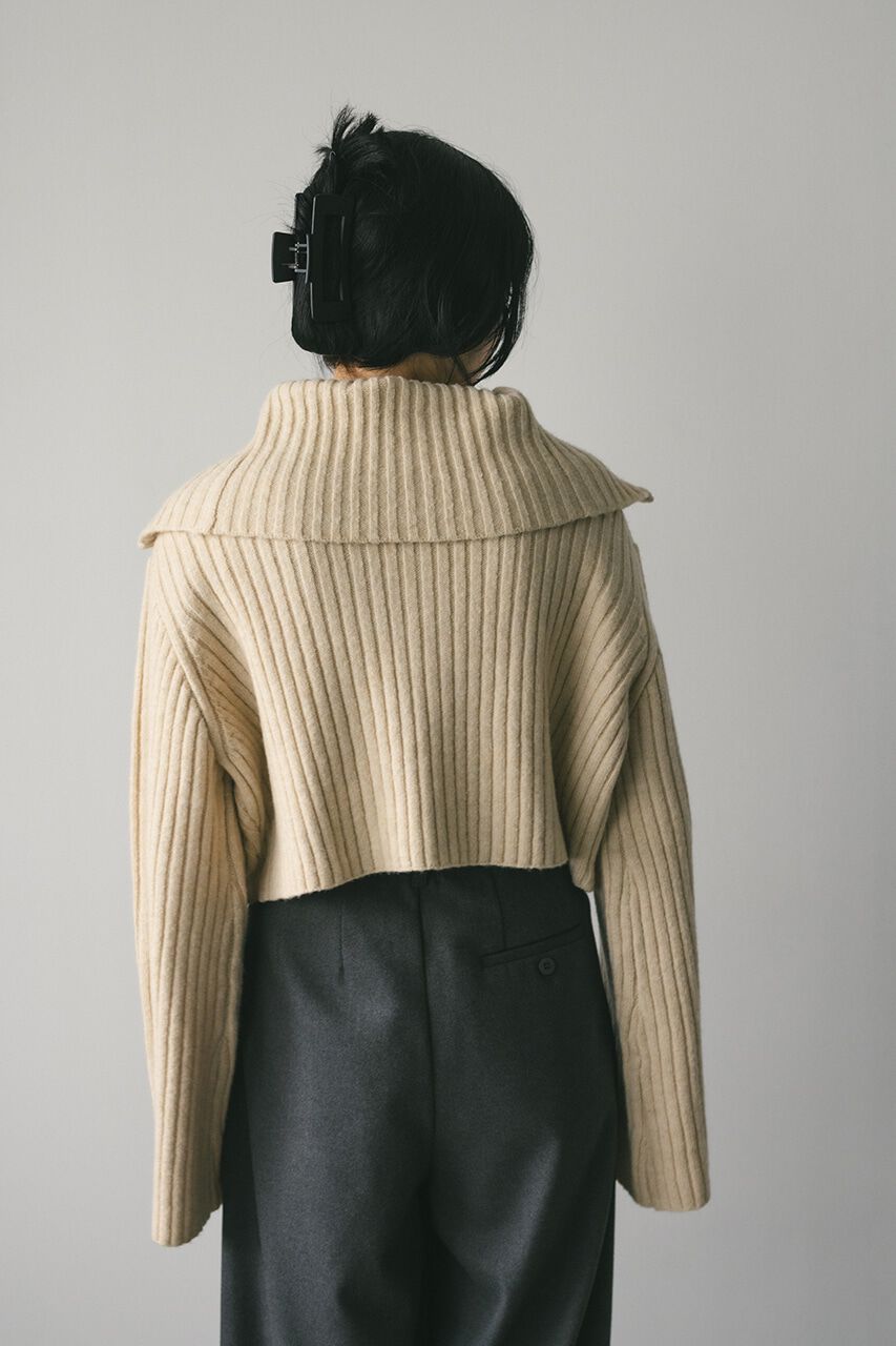 STYLEMIXER「ビッグカラージップショートニット」|ニット・セーター|