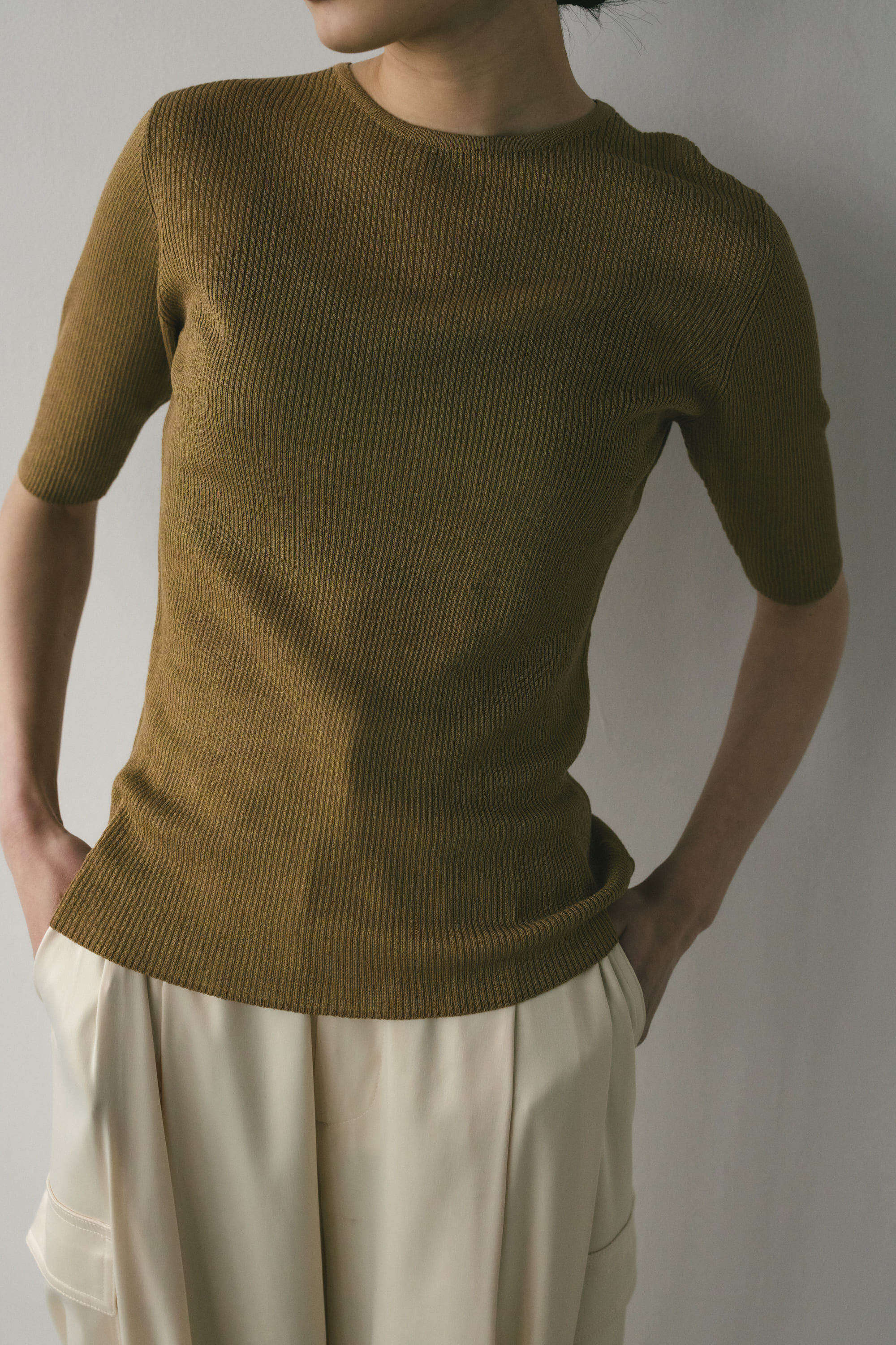 STYLEMIXER「シアーリブラメニットトップ」|ニット・セーター|