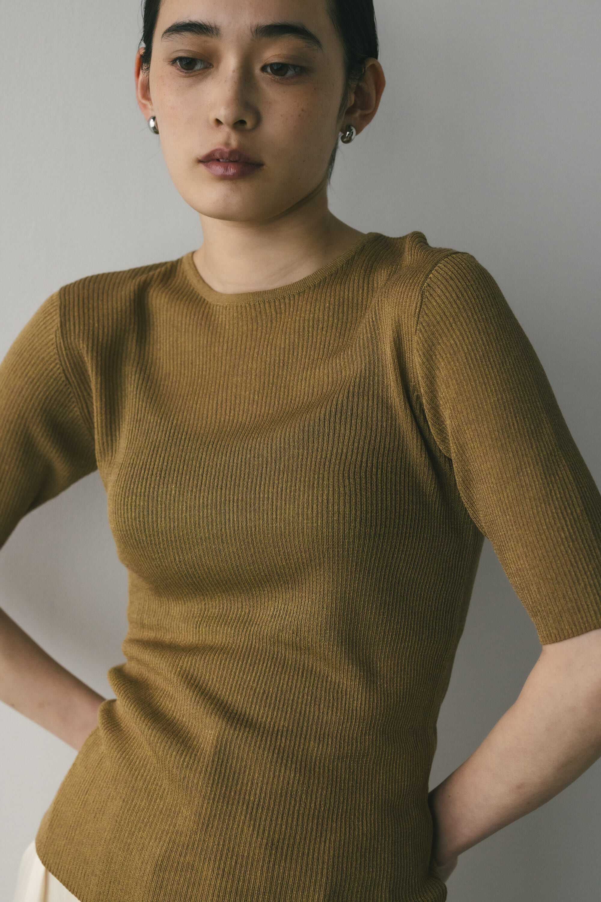 STYLEMIXER「シアーリブラメニットトップ」|ニット・セーター|