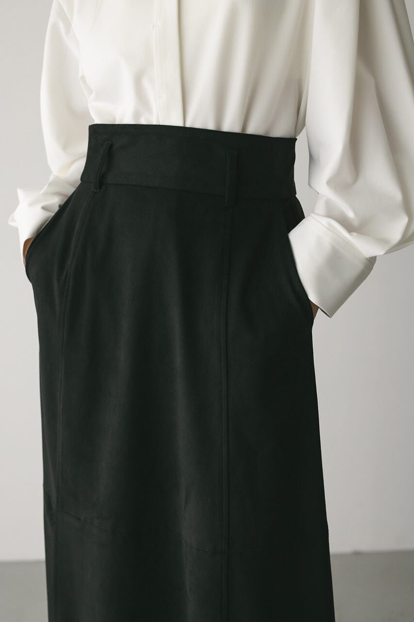 STYLEMIXER「フェイクスウェードパネルフレアスカート」|スカート|