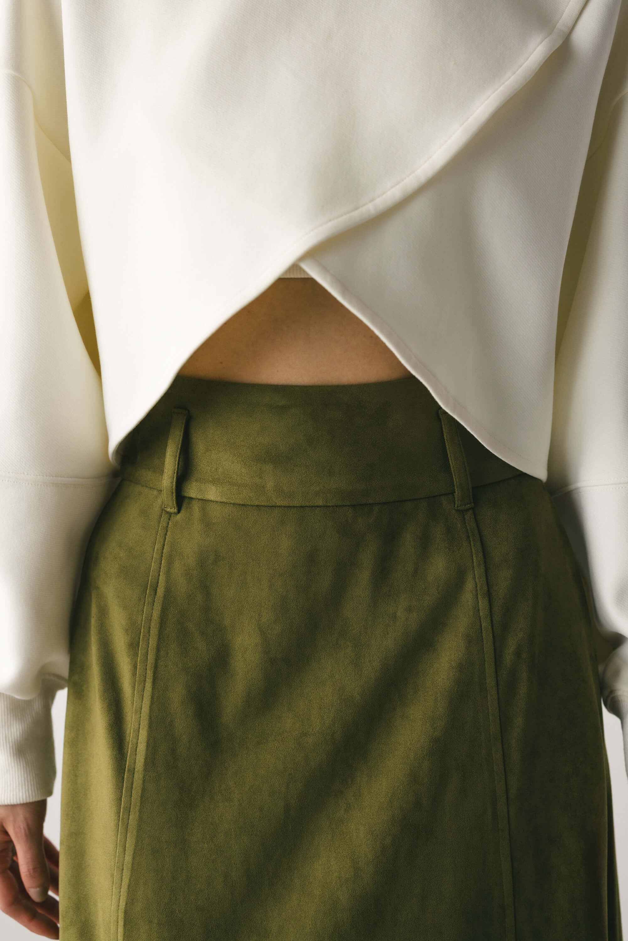 STYLEMIXER「フェイクスウェードパネルフレアスカート」|スカート|