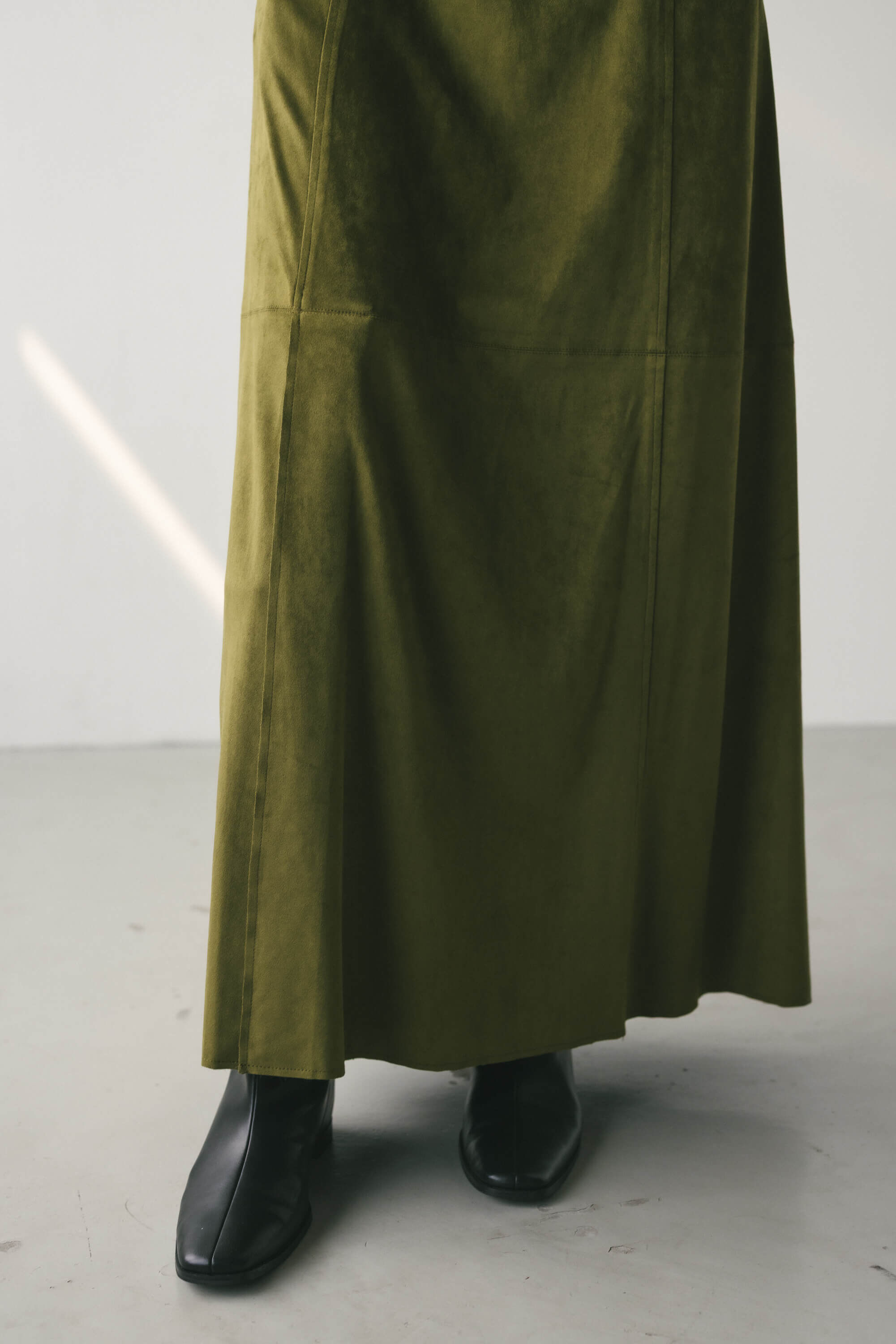 STYLEMIXER「フェイクスウェードパネルフレアスカート」|スカート|