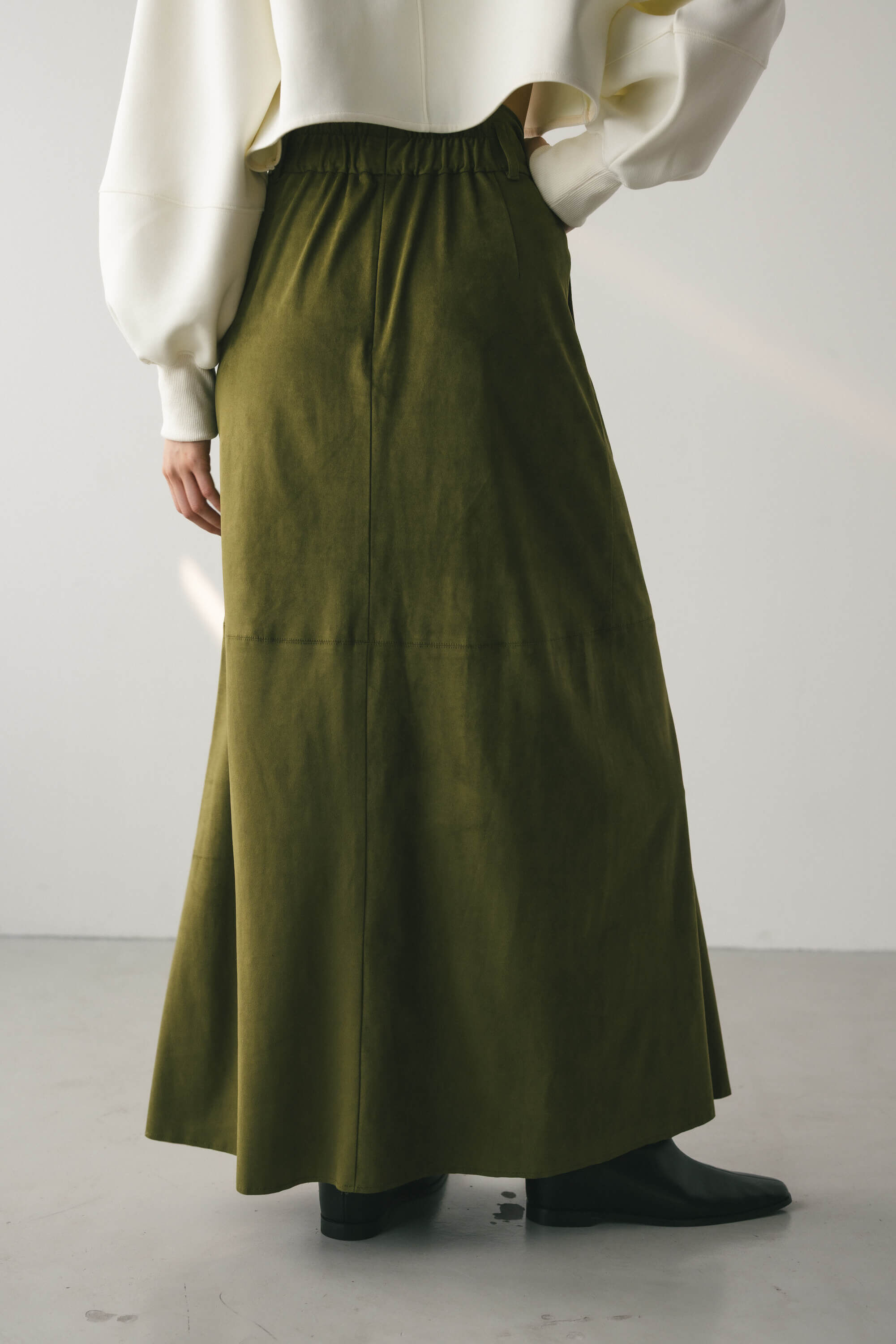 STYLEMIXER「フェイクスウェードパネルフレアスカート」|スカート|