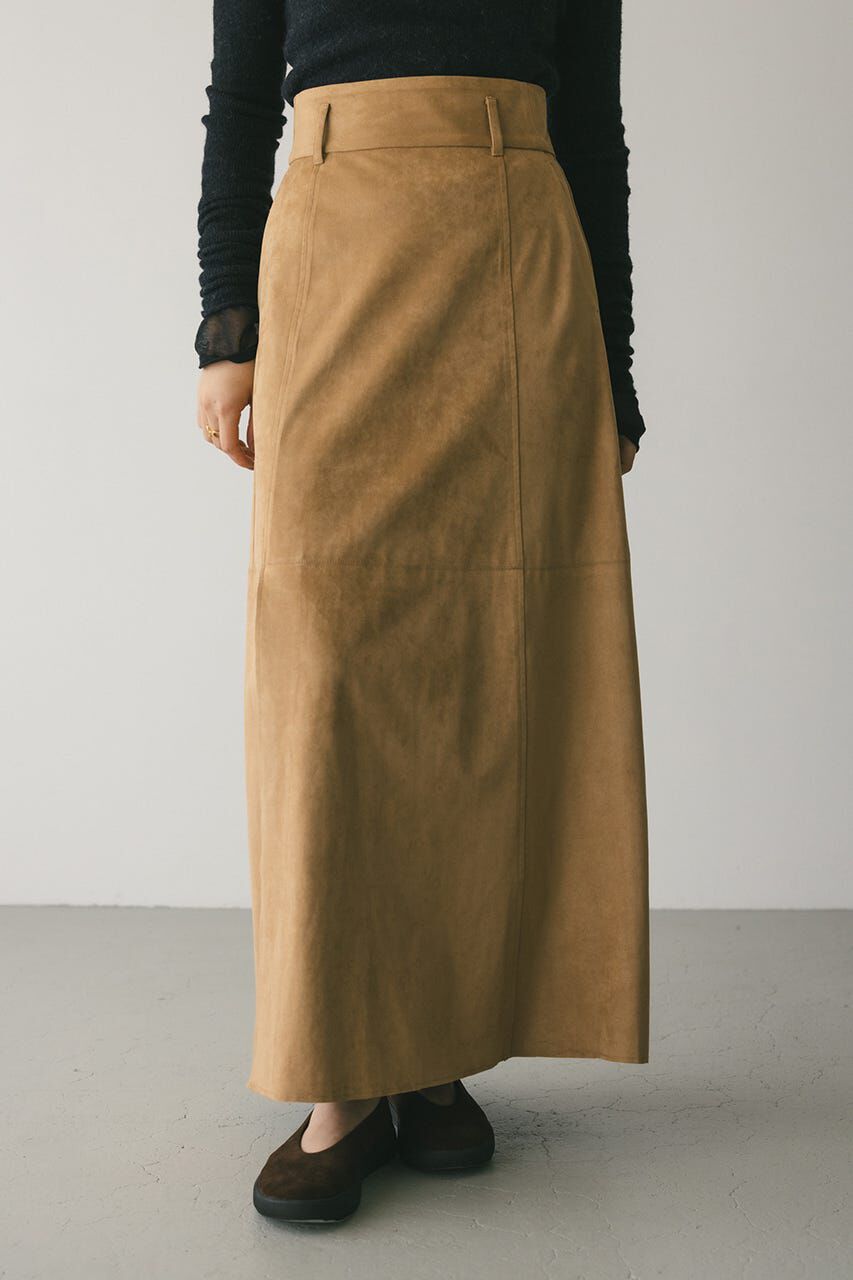 STYLEMIXER「フェイクスウェードパネルフレアスカート」|スカート|