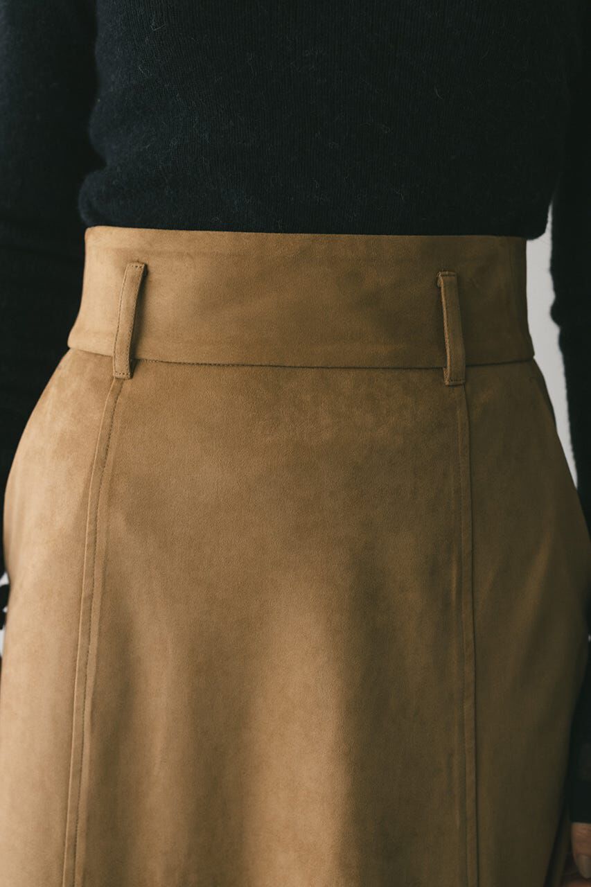 STYLEMIXER「フェイクスウェードパネルフレアスカート」|スカート|