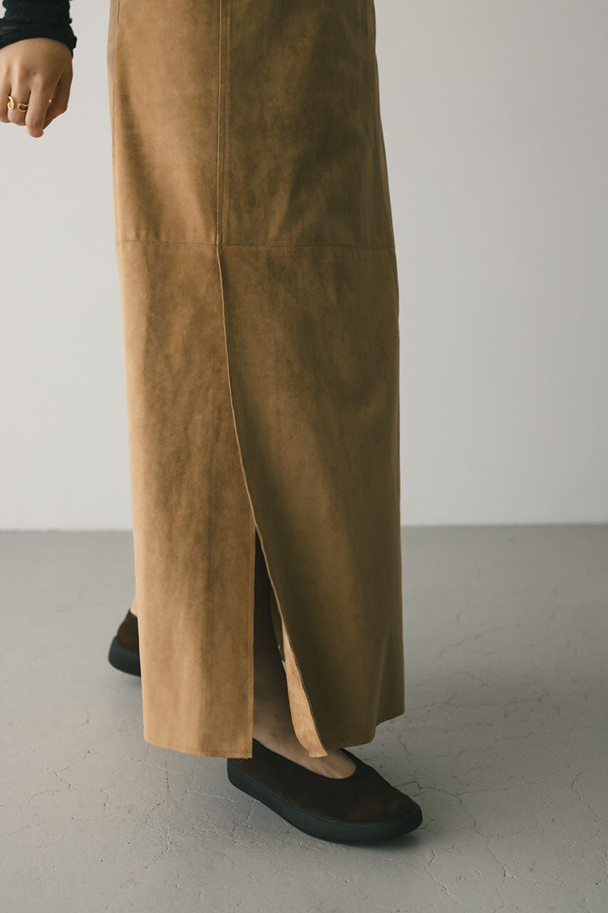 STYLEMIXER「フェイクスウェードパネルフレアスカート」|スカート|