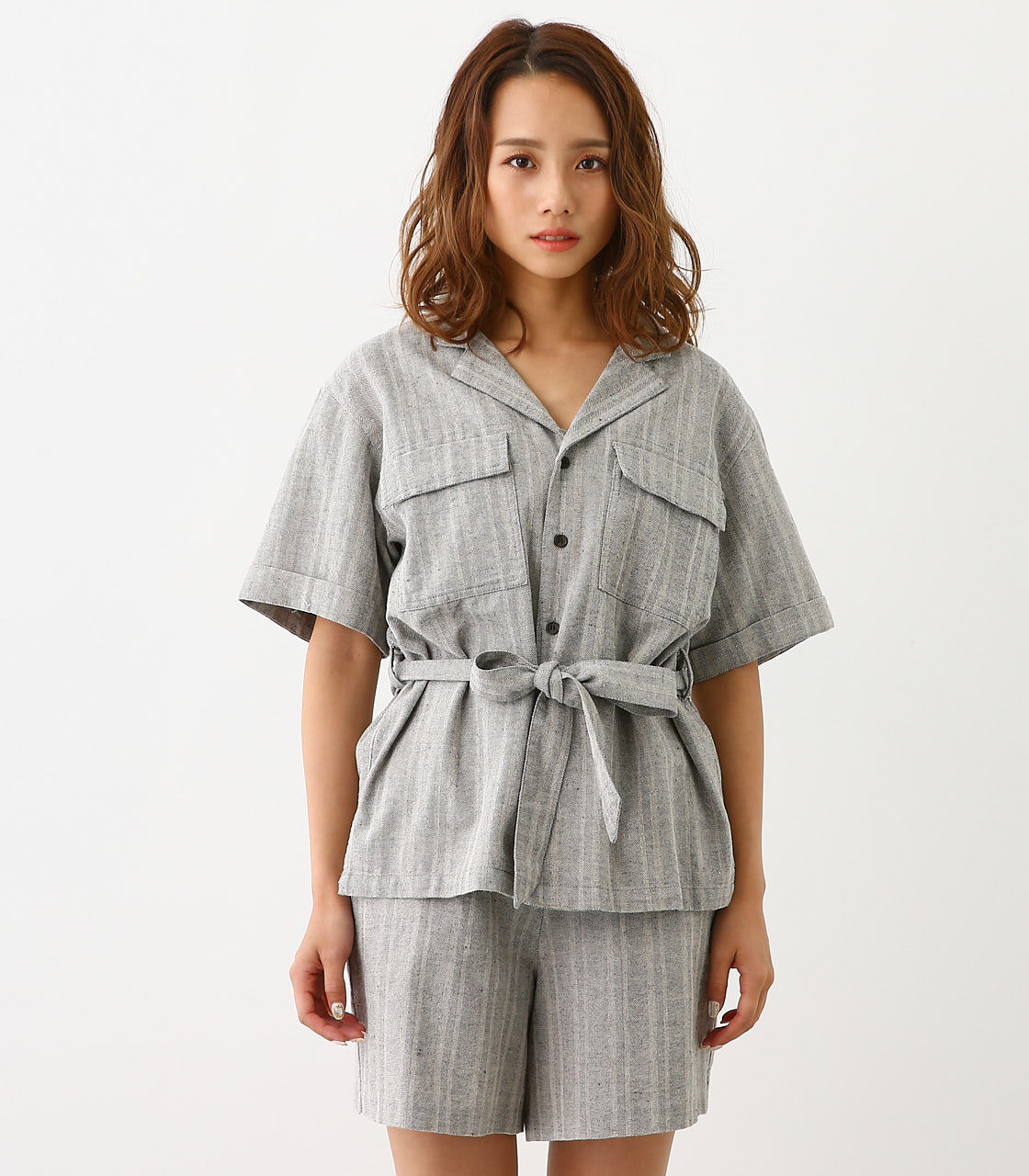  「MSTD ヘリンボーン オープンカラーシャツ」|シャツ・ブラウス|