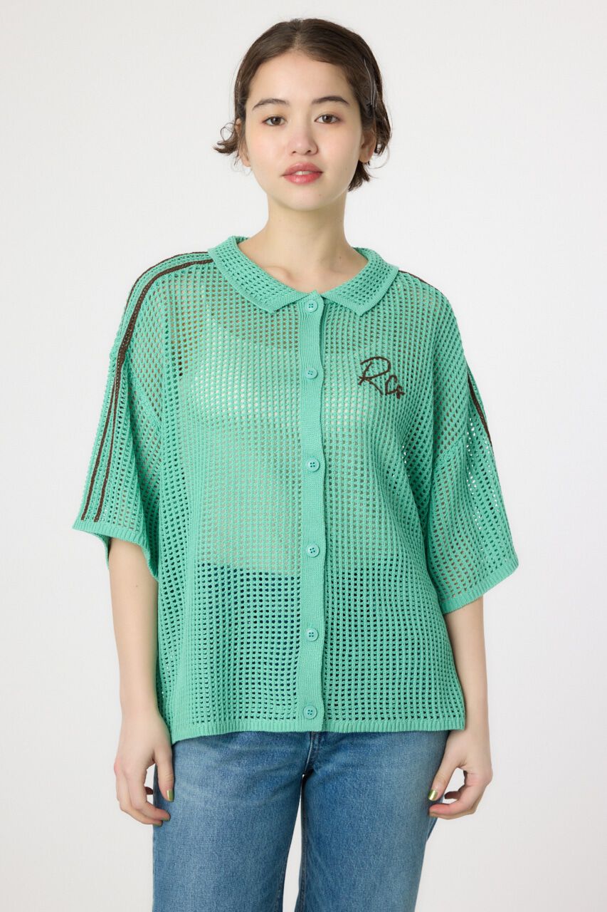 RODEO CROWNS「透かし編ラインカーディガン」|カーディガン|