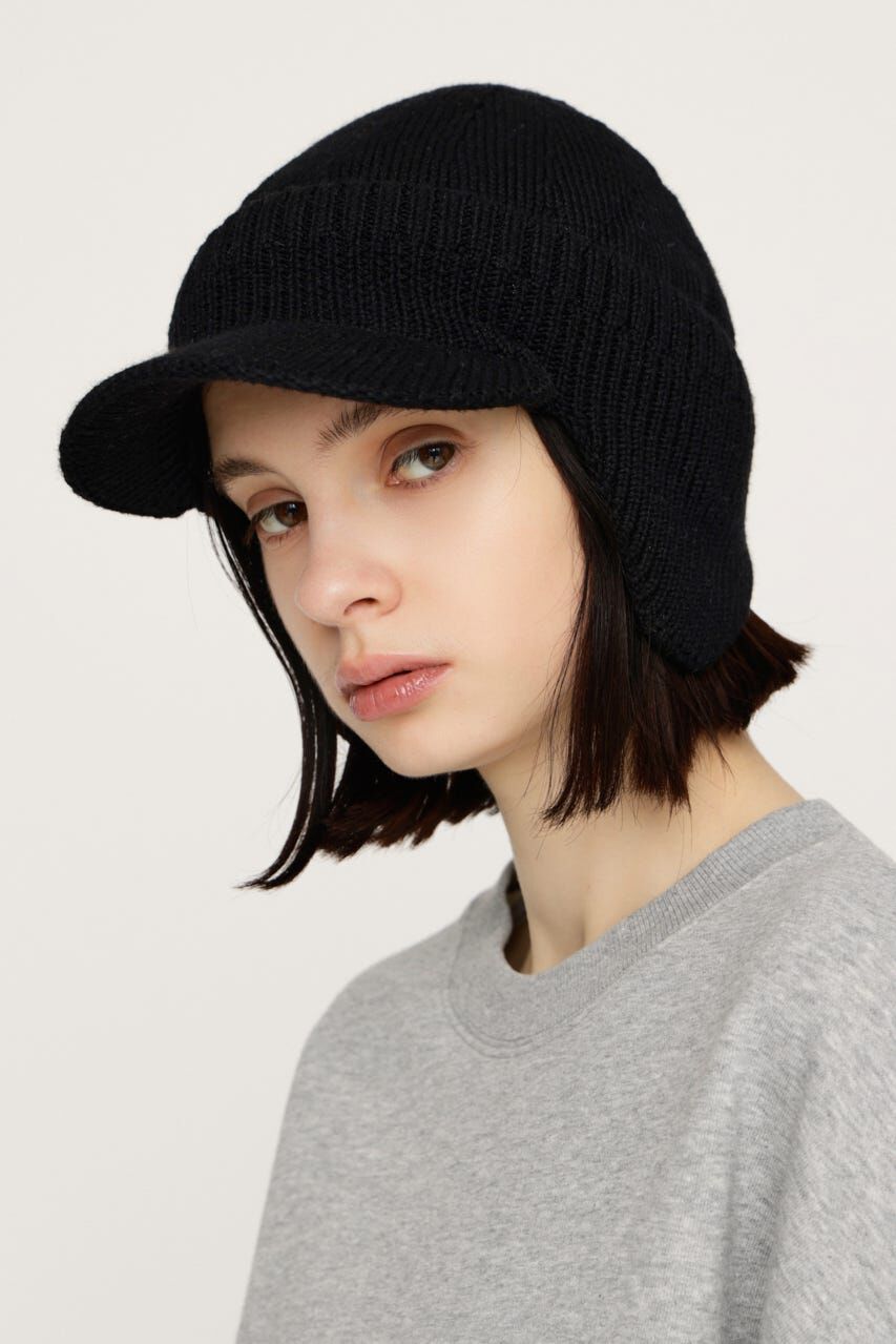 SLY「EAR FLAP KNIT キャップ」|その他|BLK